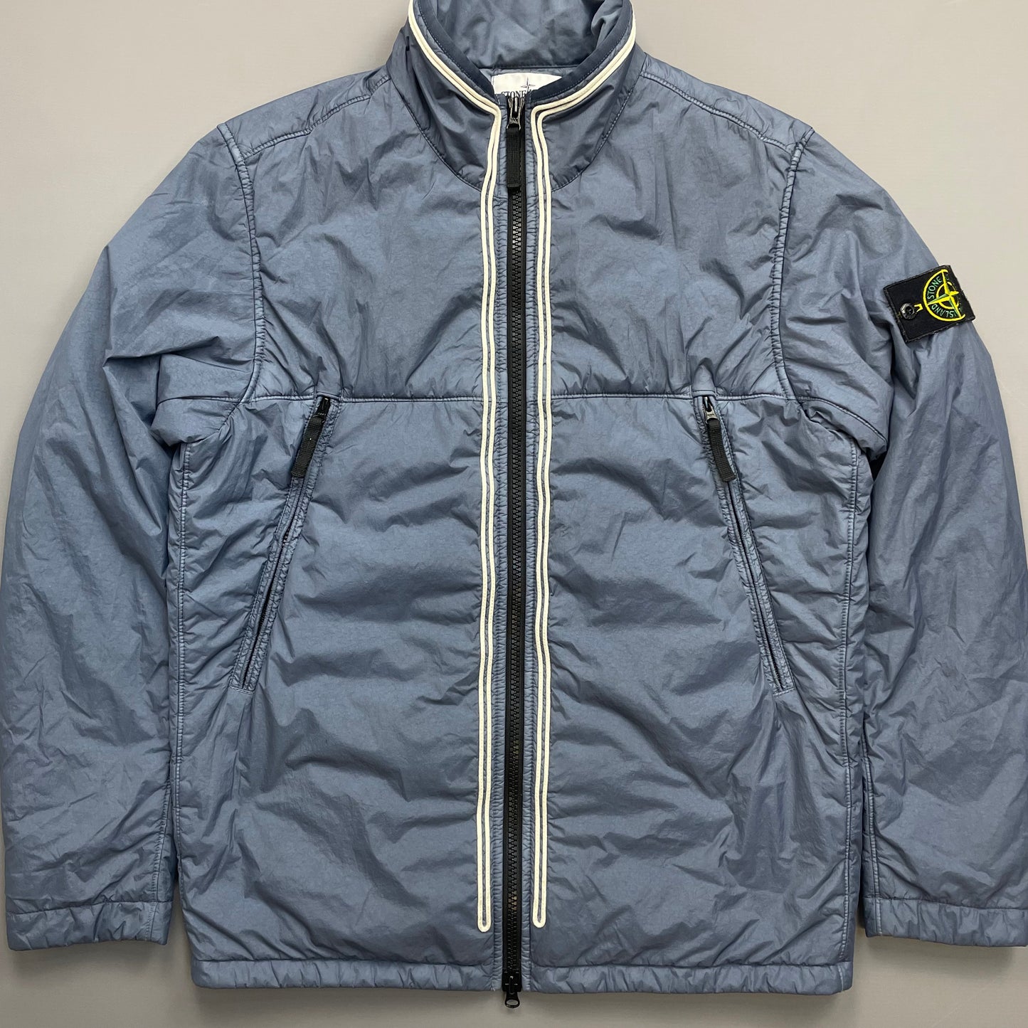 Stone Island Blue AW19 Padded Garment Dyed Crinkle Reps Jacket