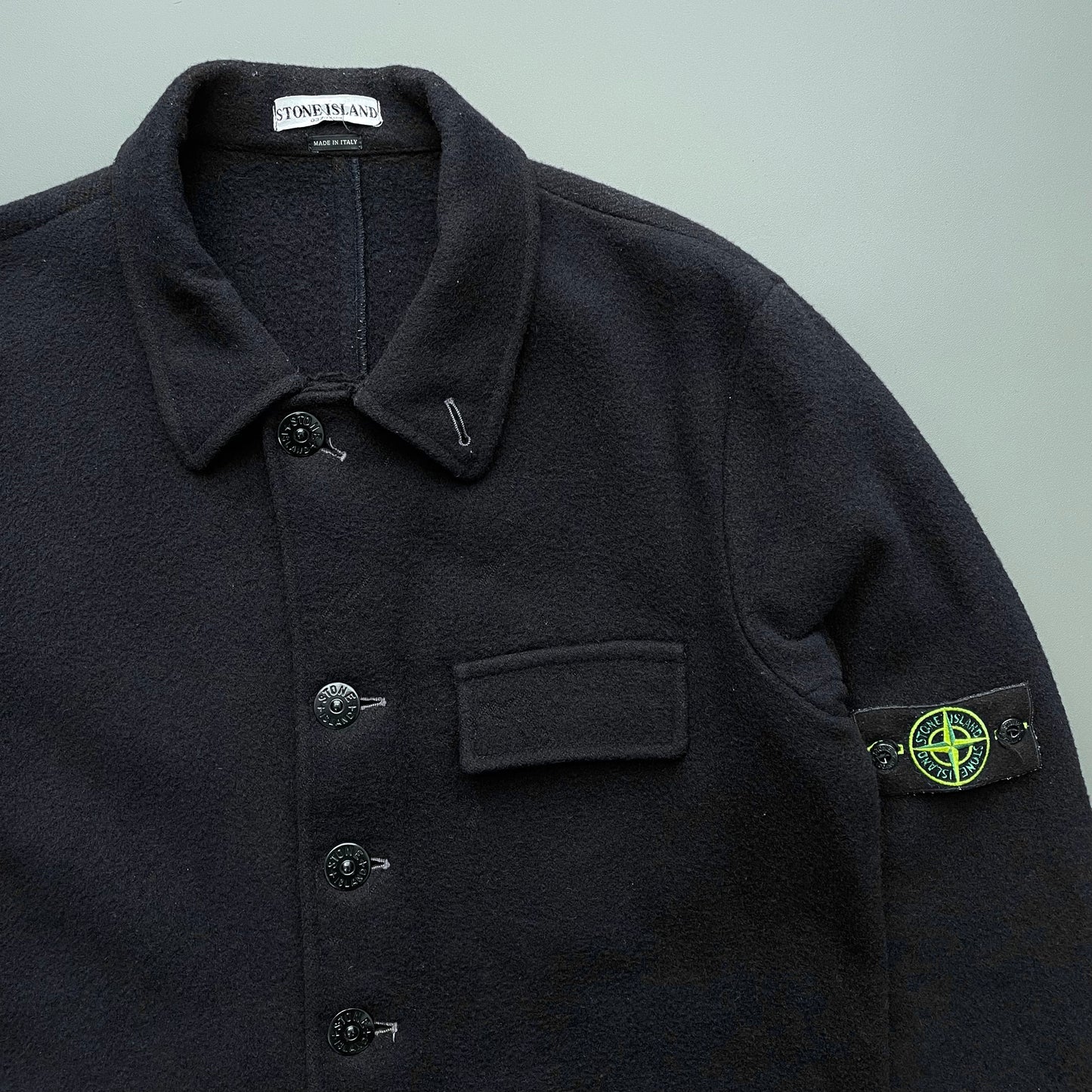 Stone Island Navy AW04 Wool-Blend Overcoat