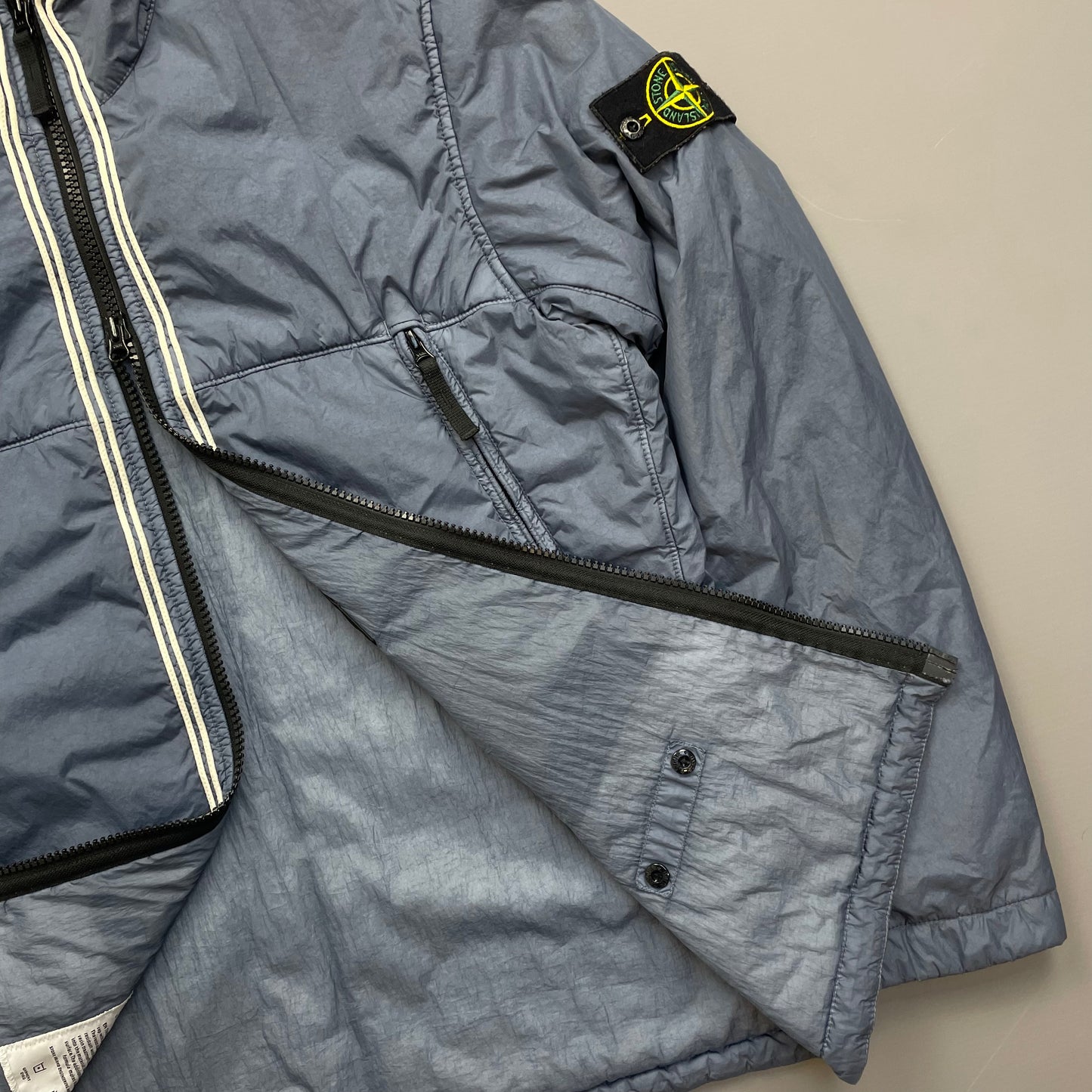 Stone Island Blue AW19 Padded Garment Dyed Crinkle Reps Jacket
