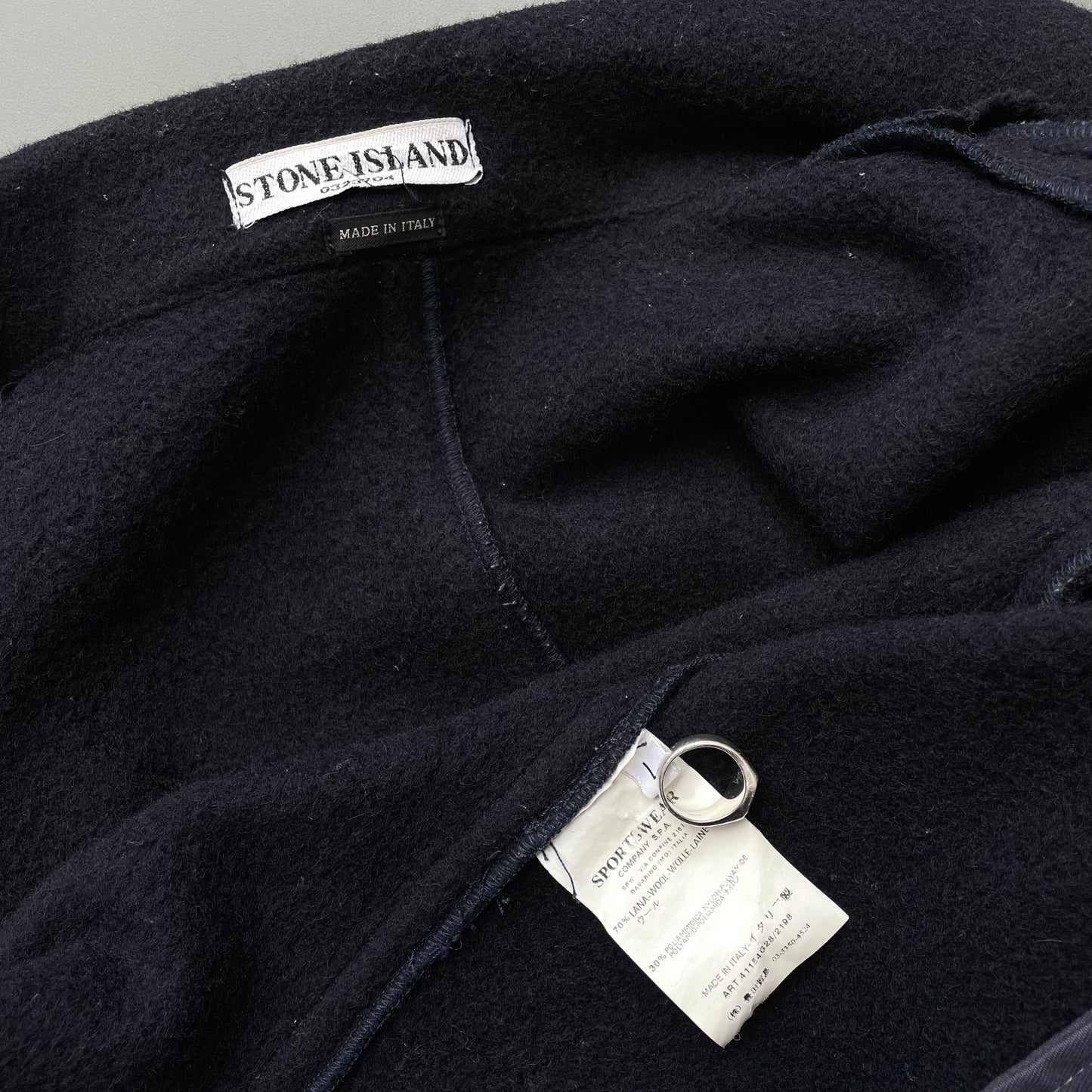 Stone Island Navy AW04 Wool-Blend Overcoat