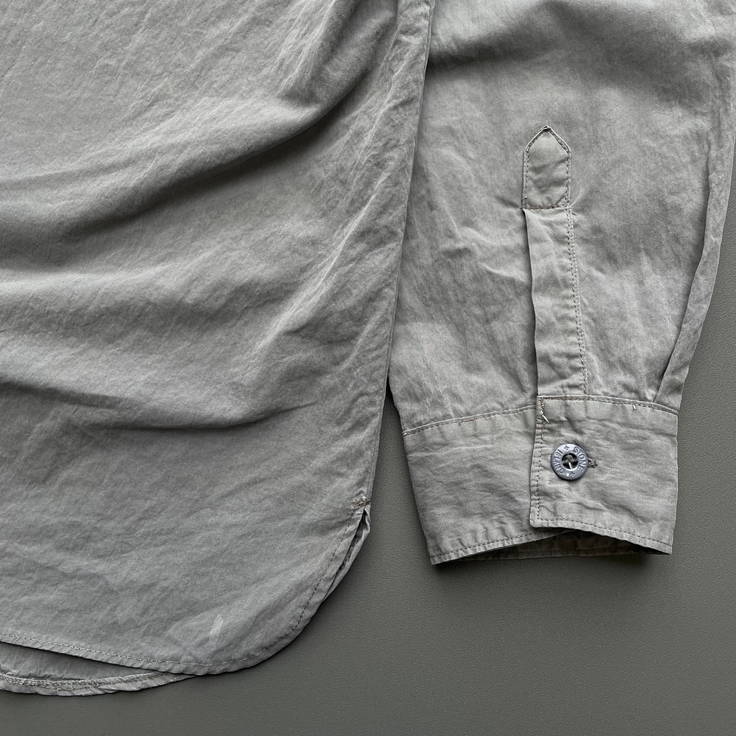 Stone Island Grey 00s Minimalist Embroidered Emblem Shirt