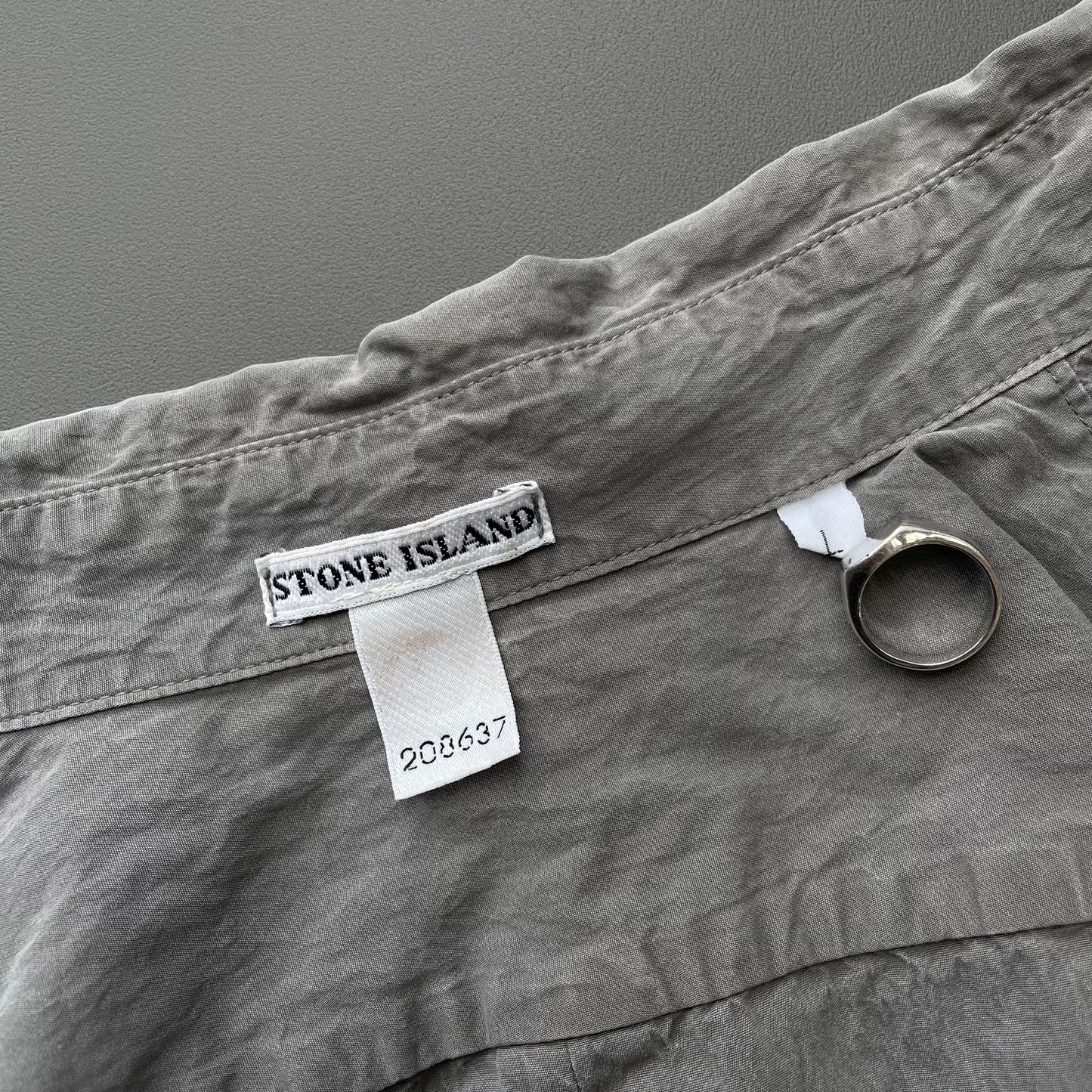 Stone Island Grey 00s Minimalist Embroidered Emblem Shirt