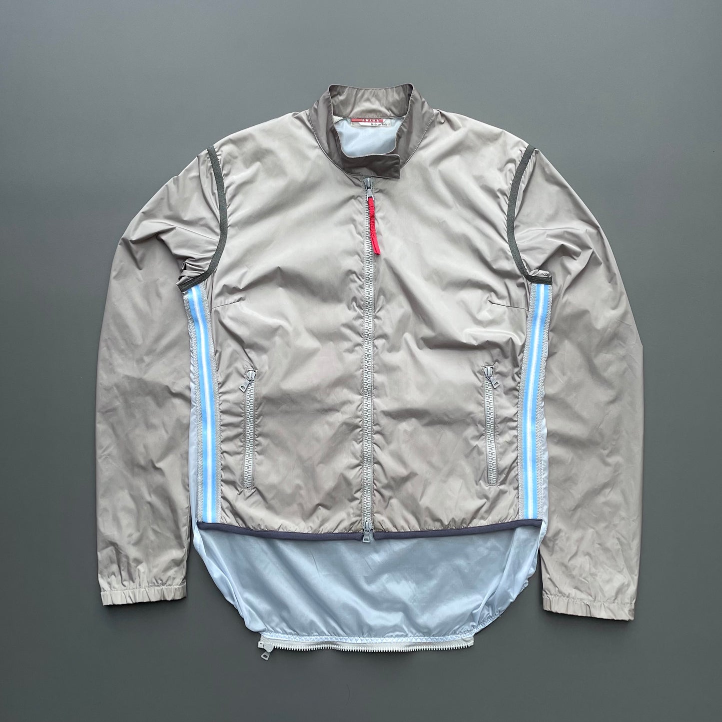 Prada Sport Blue & Grey SS00 Translucent Gel Seam Women's Jacket