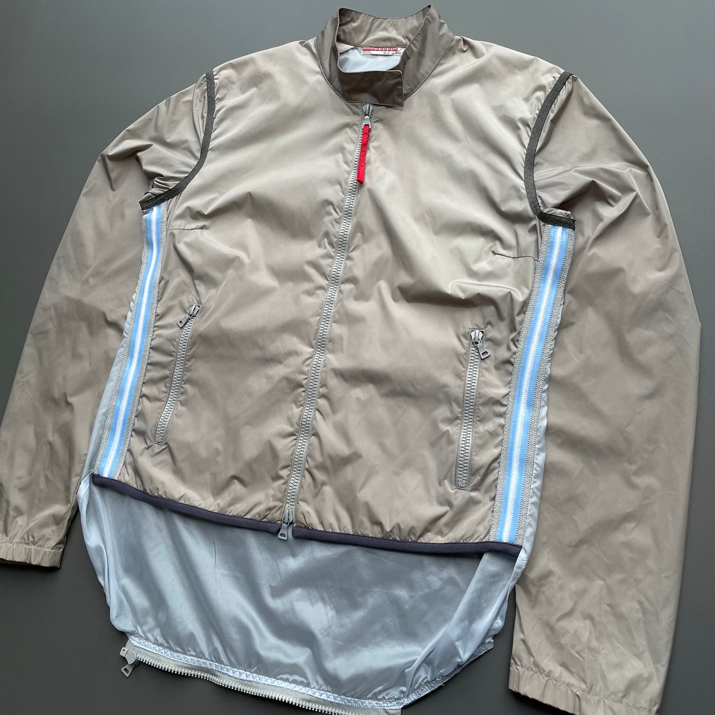 Prada Sport Blue & Grey SS00 Translucent Gel Seam Women's Jacket