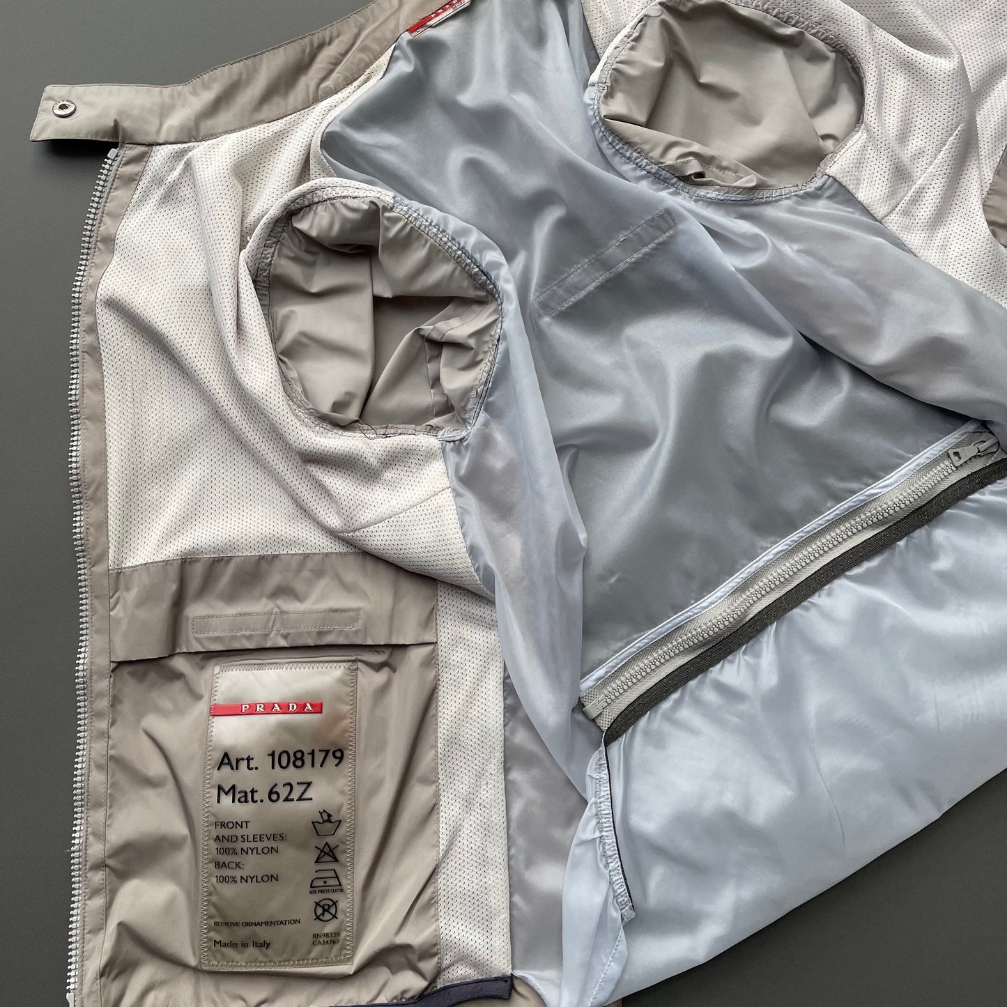 Prada Sport Blue & Grey SS00 Translucent Gel Seam Women's Jacket