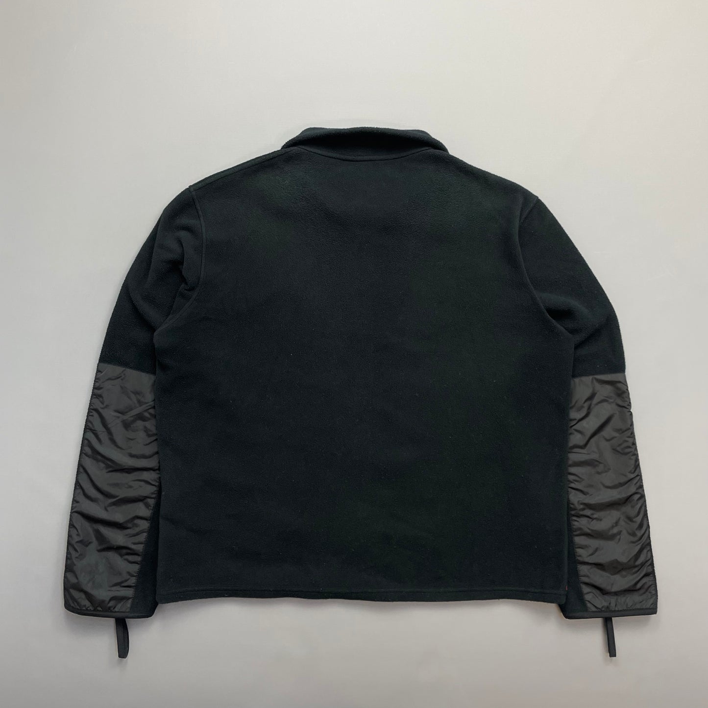 Prada Sport Black Lightweight Nylon Panel Fleece Jacket