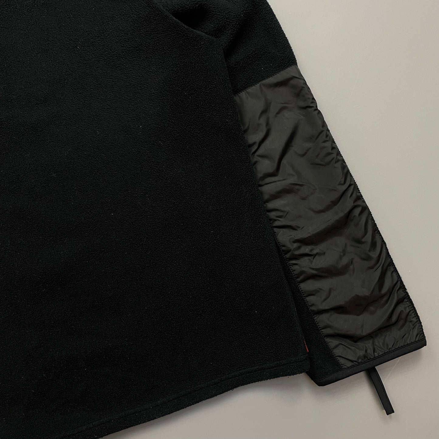 Prada Sport Black Lightweight Nylon Panel Fleece Jacket