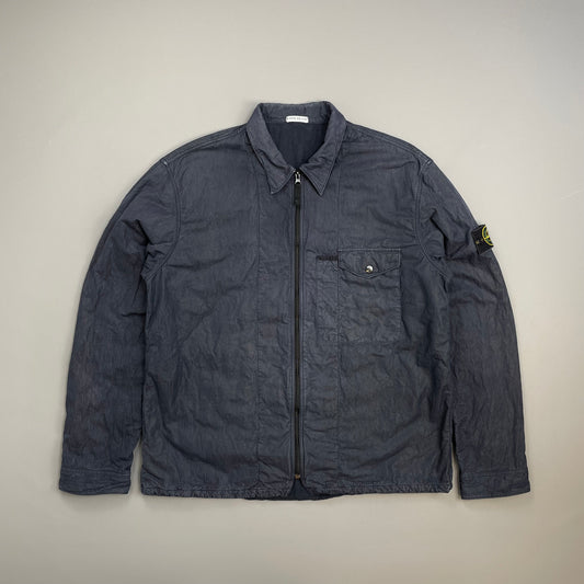Stone Island Navy AW05 Cotton Nylon Lined Zip-Through Jacket