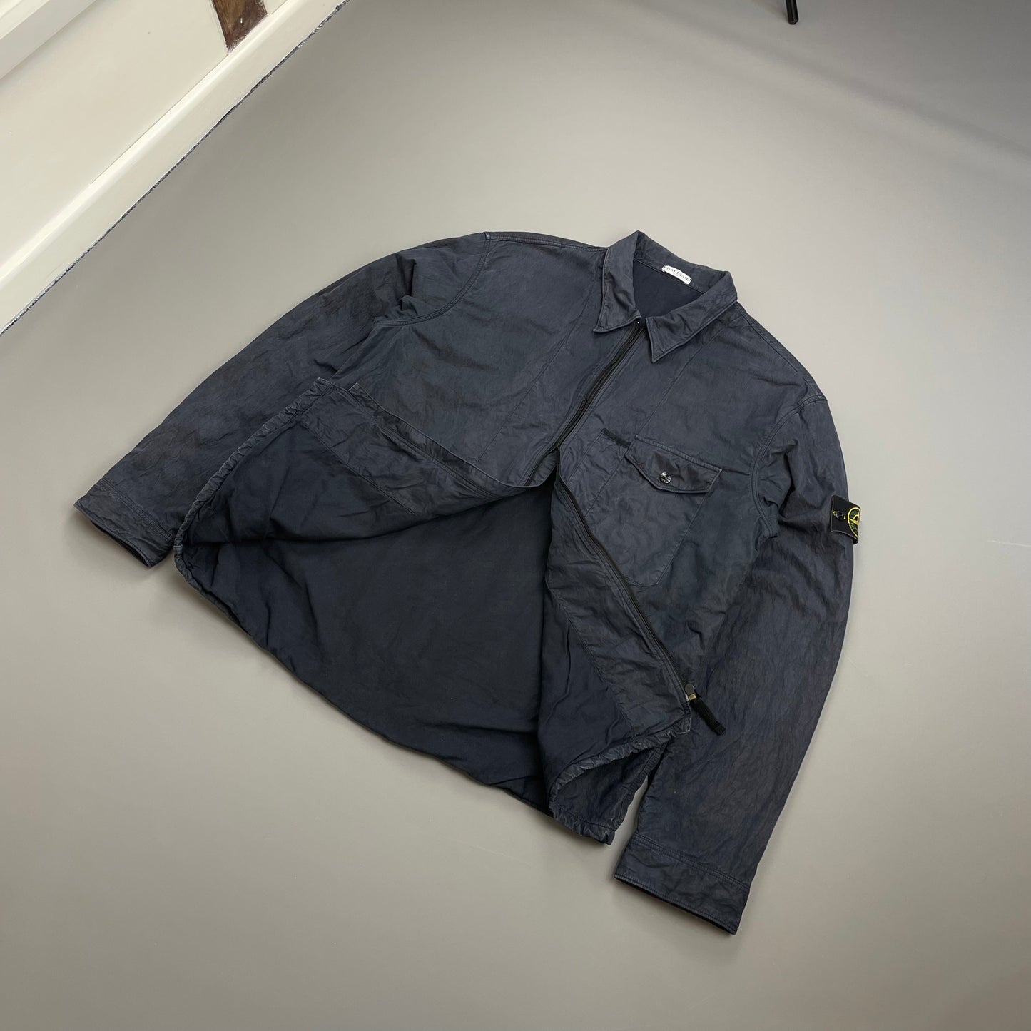 Stone Island Navy AW05 Cotton Nylon Lined Zip-Through Jacket