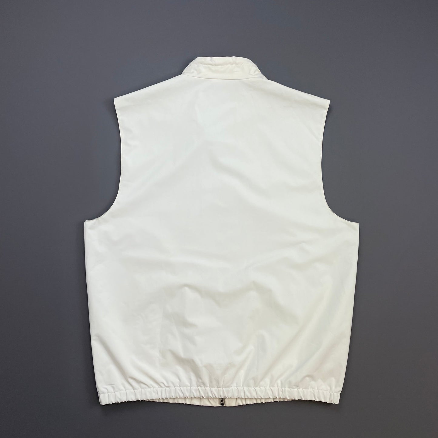 Prada Cream White & Grey 2009 Windstopper Toggle-Collar Gilet Vest