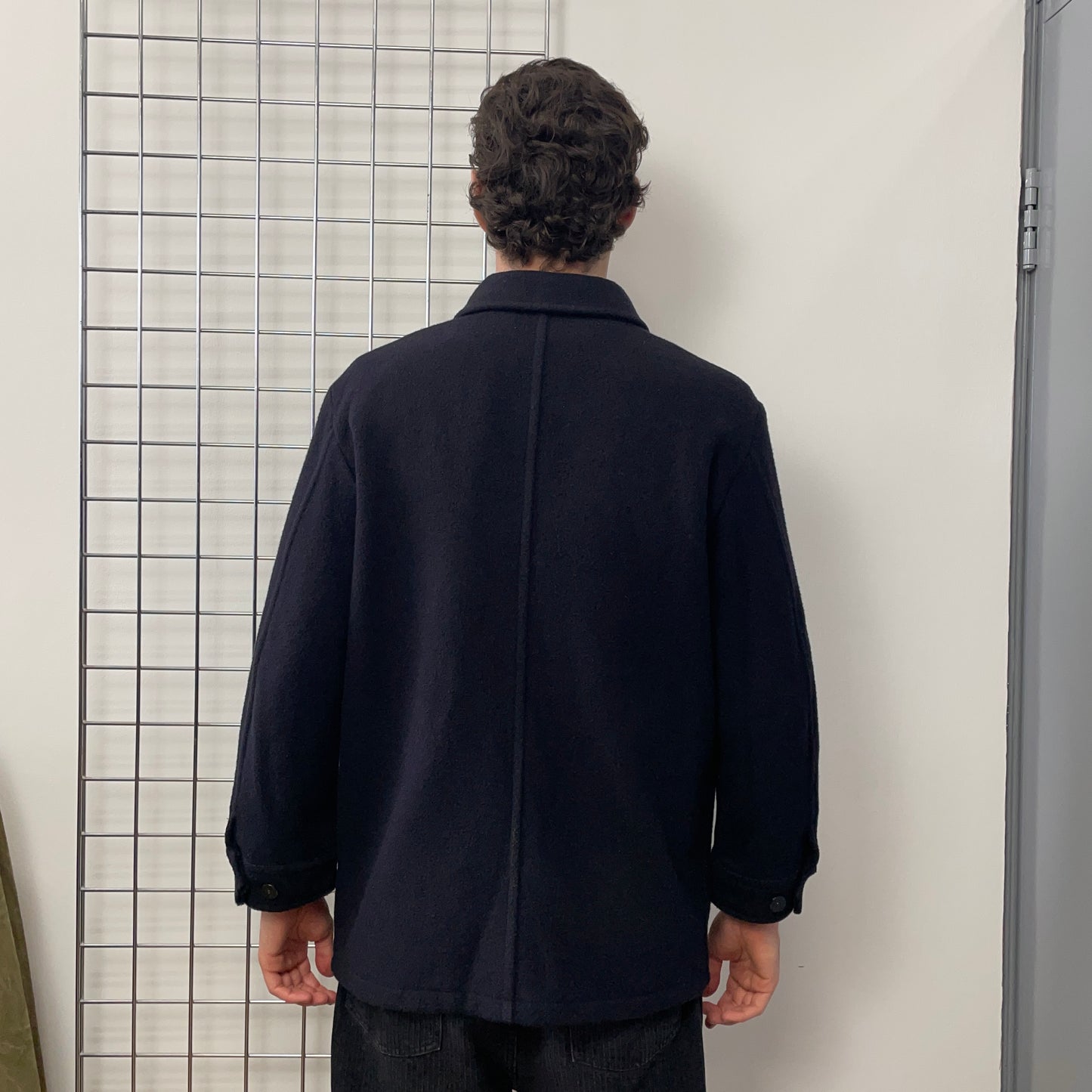Stone Island Navy AW04 Wool-Blend Overcoat