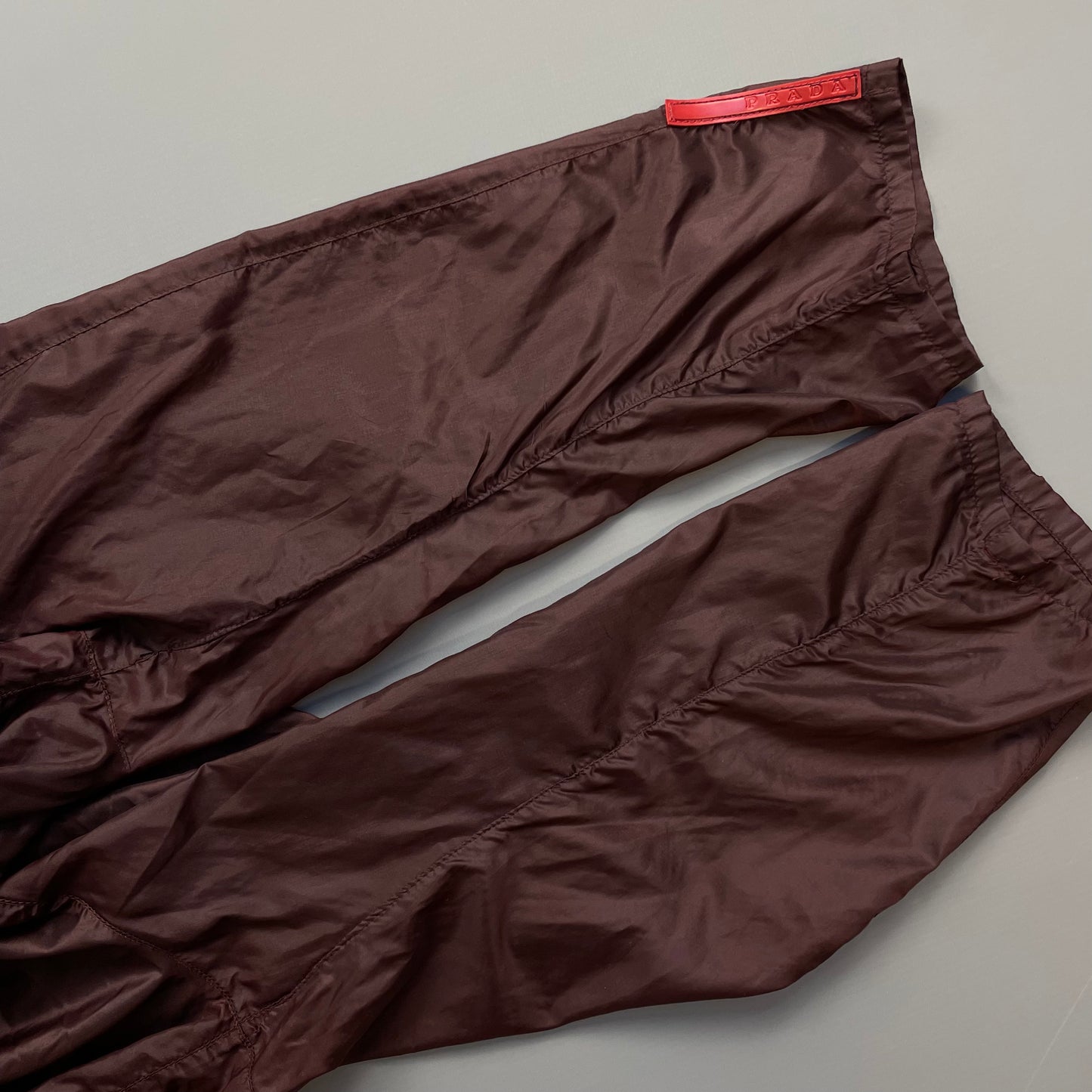 Prada Sport Burgundy SS00 Runway Reflective Nylon Hooded Jacket