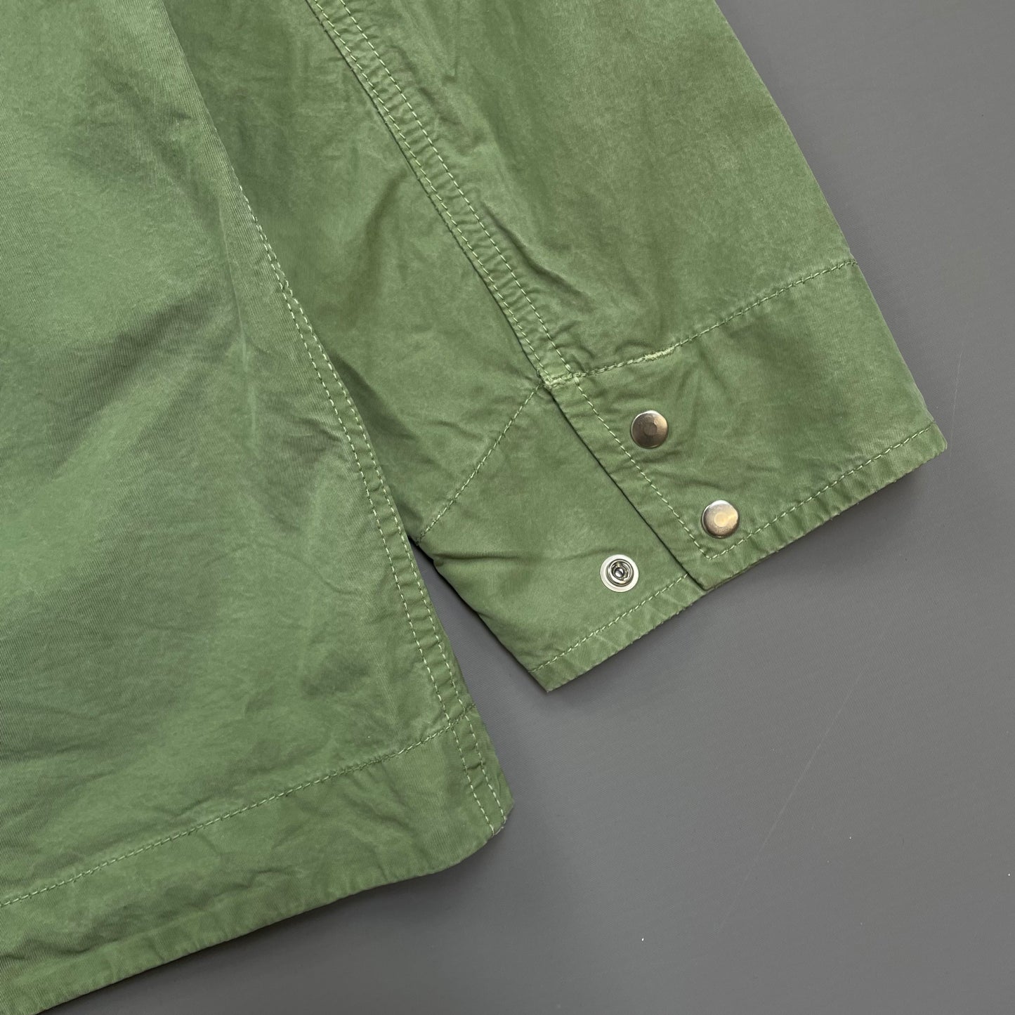 Stone Island Green SS23 Lightweight Cupro Cotton Twill-TC Concealed Hood Chore Jacket