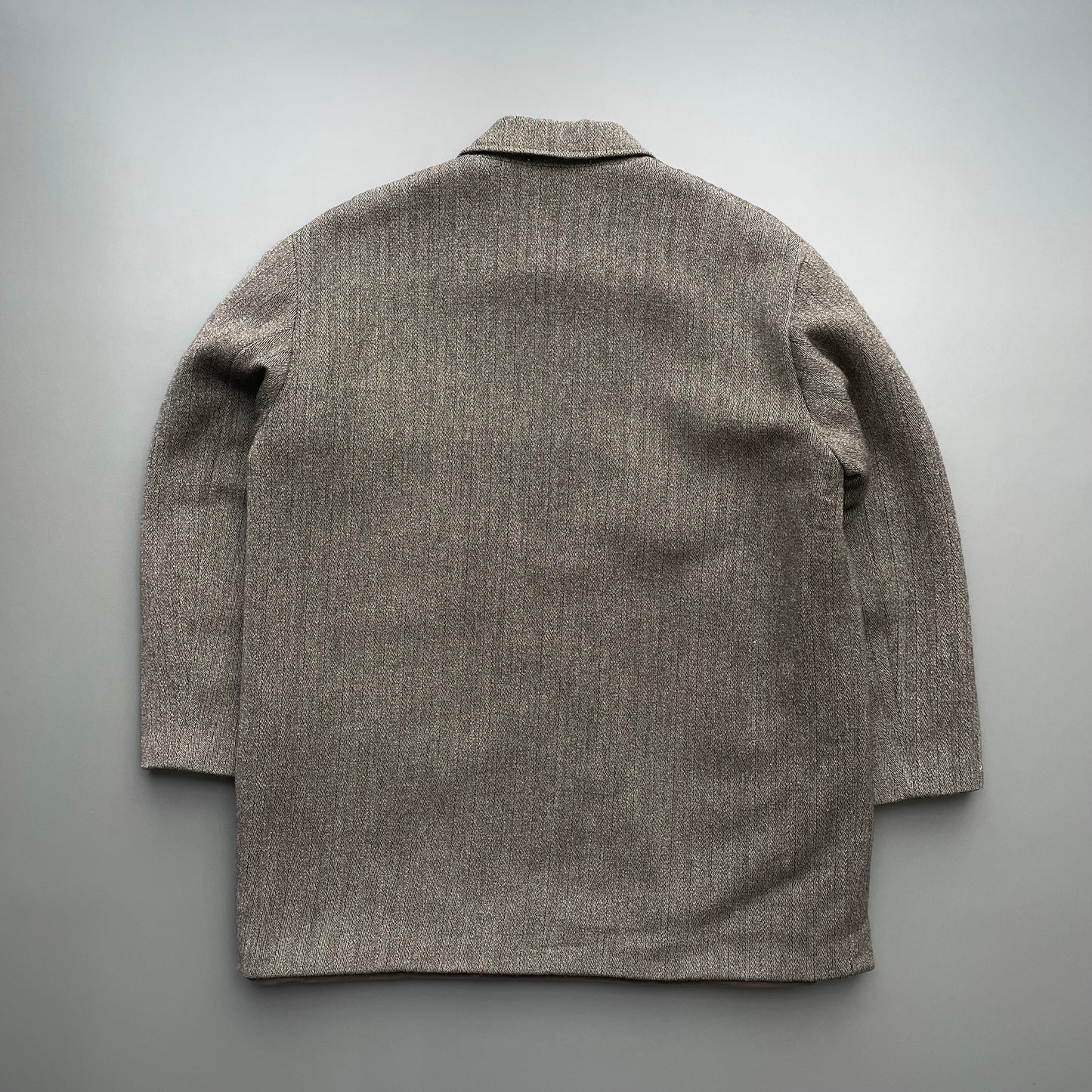C.P. Company Grey & Brown AW95 Virgin Wool Lined Overcoat