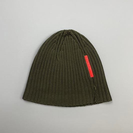 Prada Sport Khaki Green 00s Wool Knit Beanie