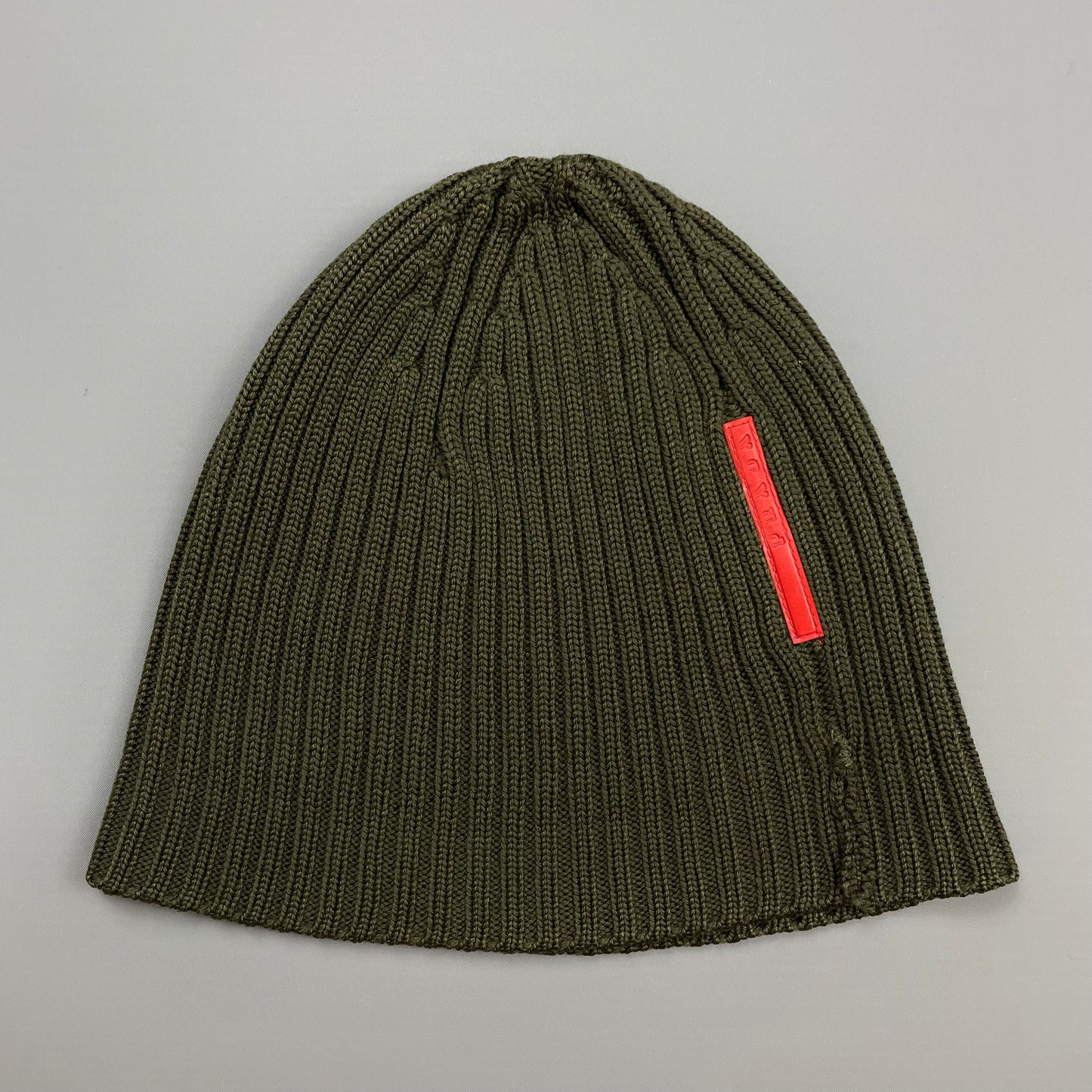 Prada Sport Khaki Green 00s Wool Knit Beanie