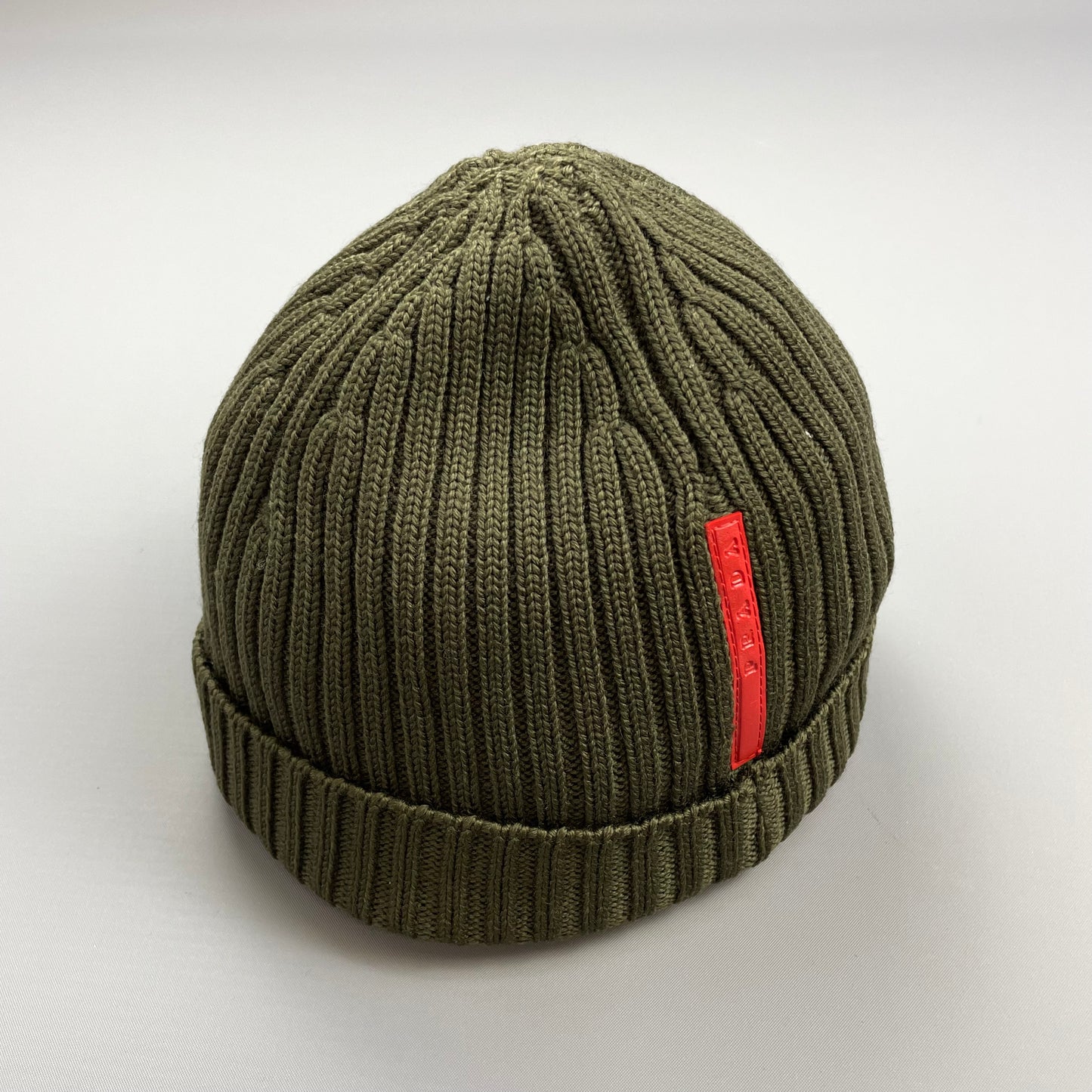 Prada Sport Khaki Green 00s Wool Knit Beanie