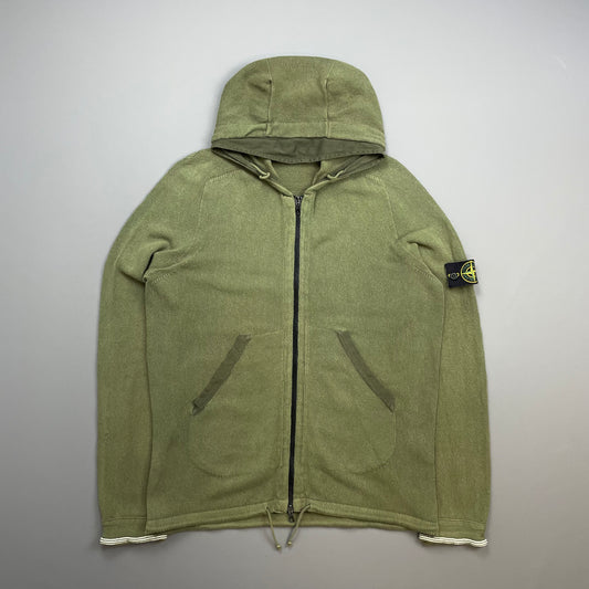 Stone Island Green SS06 Knit Hooded Zip Cardigan Jumper