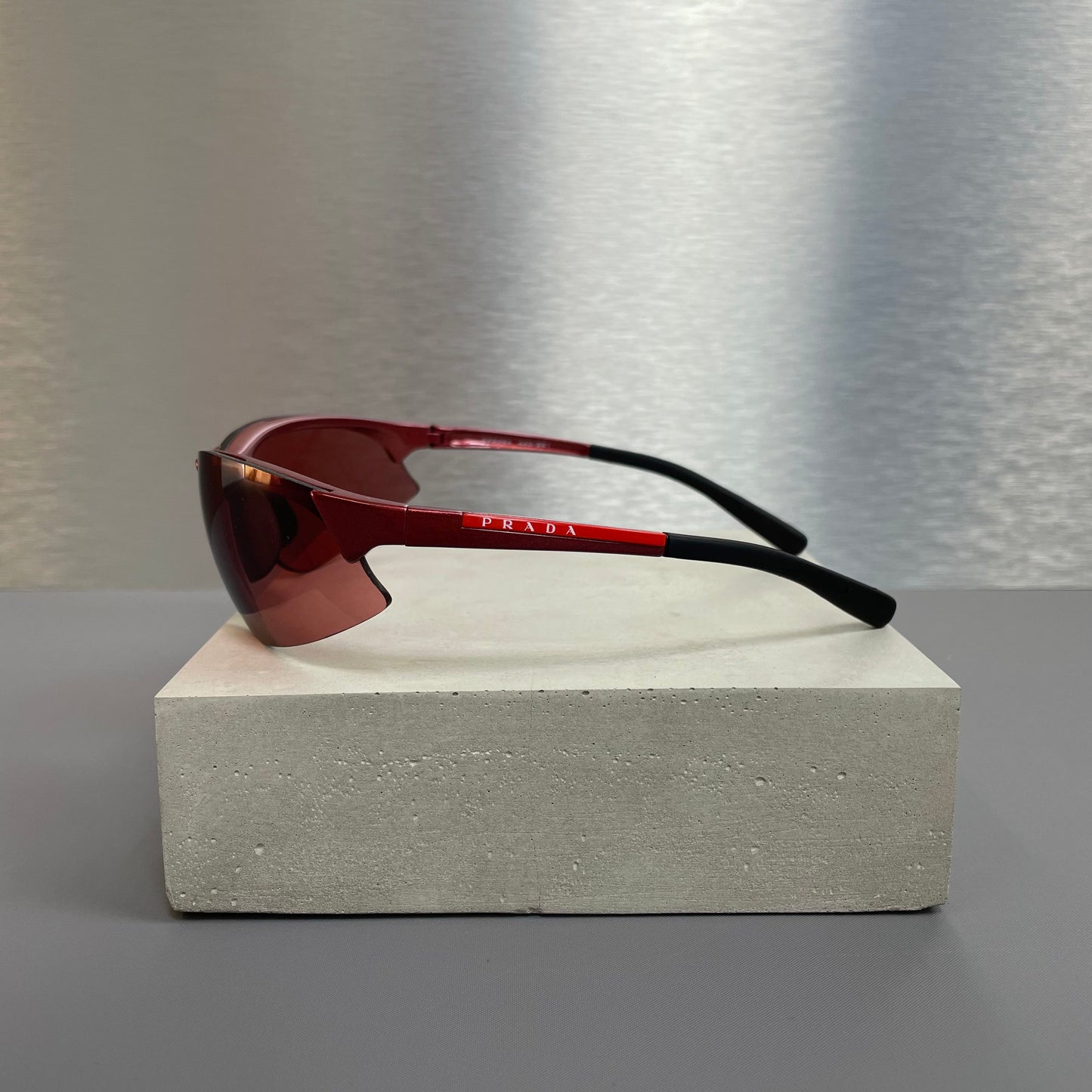 Prada Sport Red Wrap Racing Sunglasses