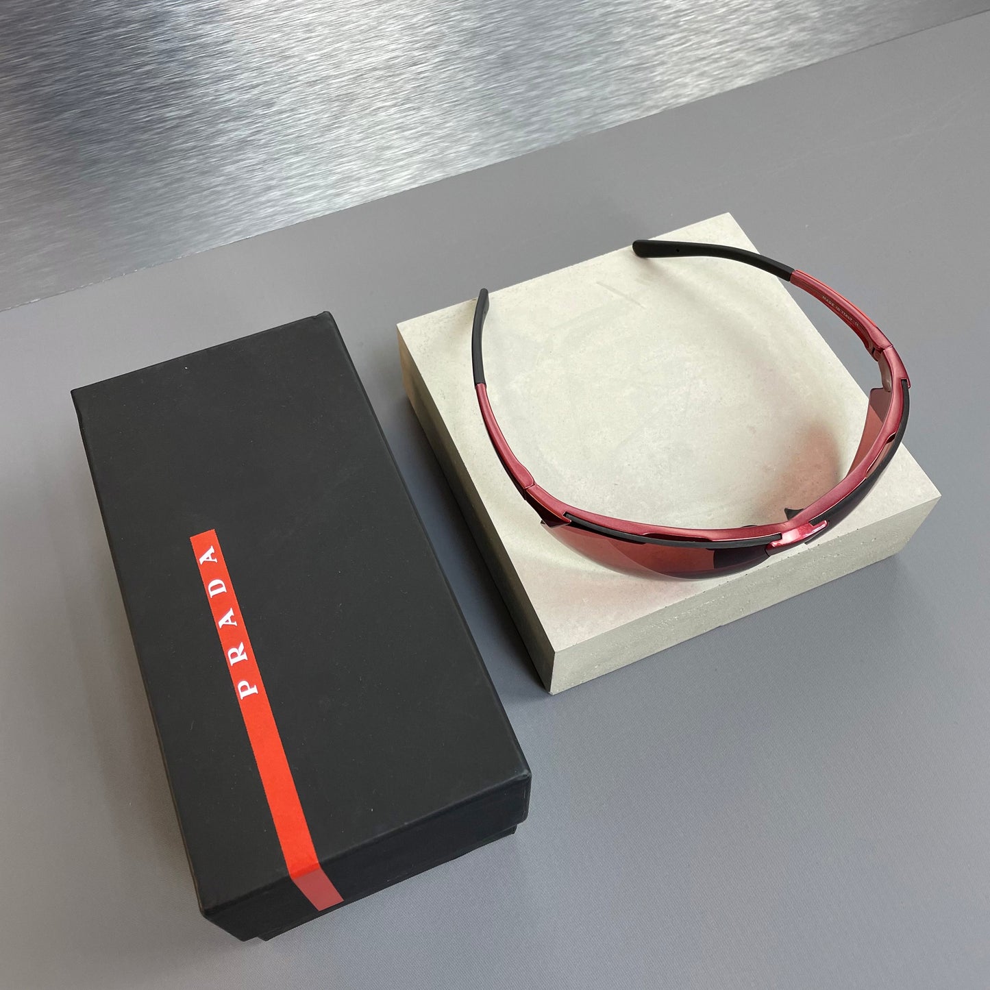 Prada Sport Red Wrap Racing Sunglasses