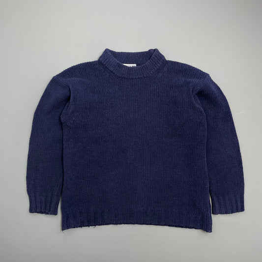 Stone Island Navy AW96 Angora Wool Chunky Minimal Knit Jumper