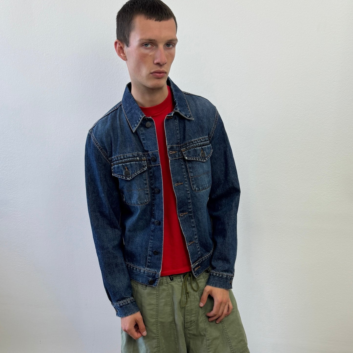 Stone Island Denims Navy 00s Denim Trucker Jacket