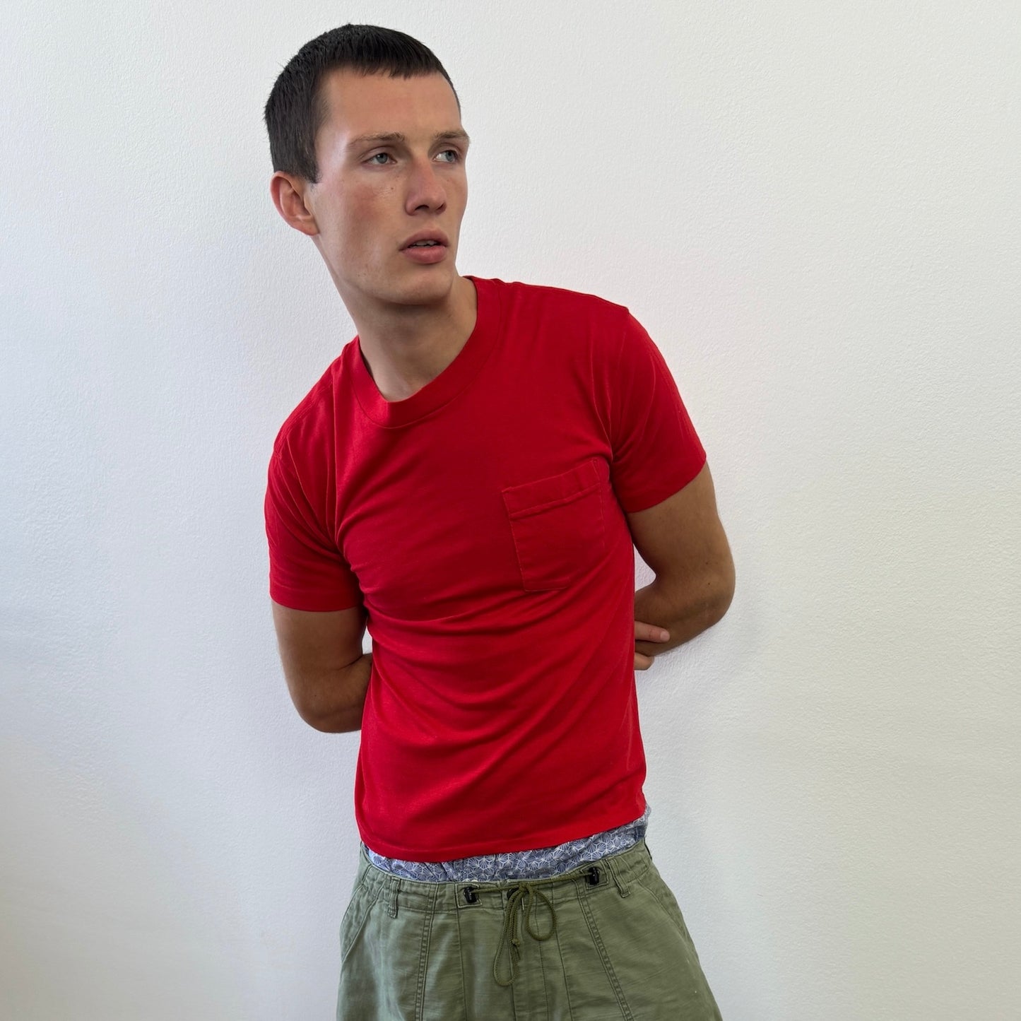 Vintage Red 80s US Pocket T-Shirt