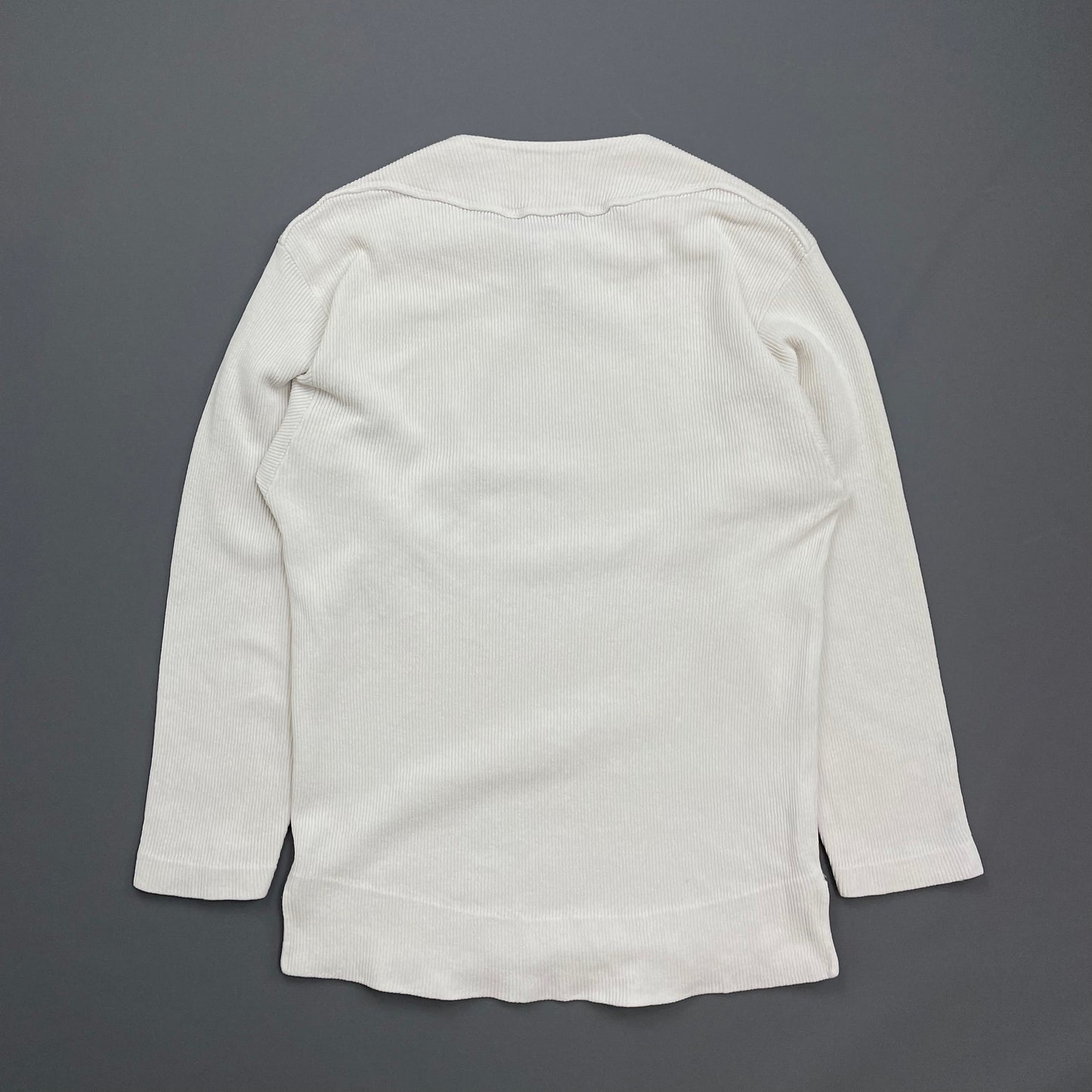 Stone Island White 80s Marina Cotton Fine-Rib Boat Neck Jumper
