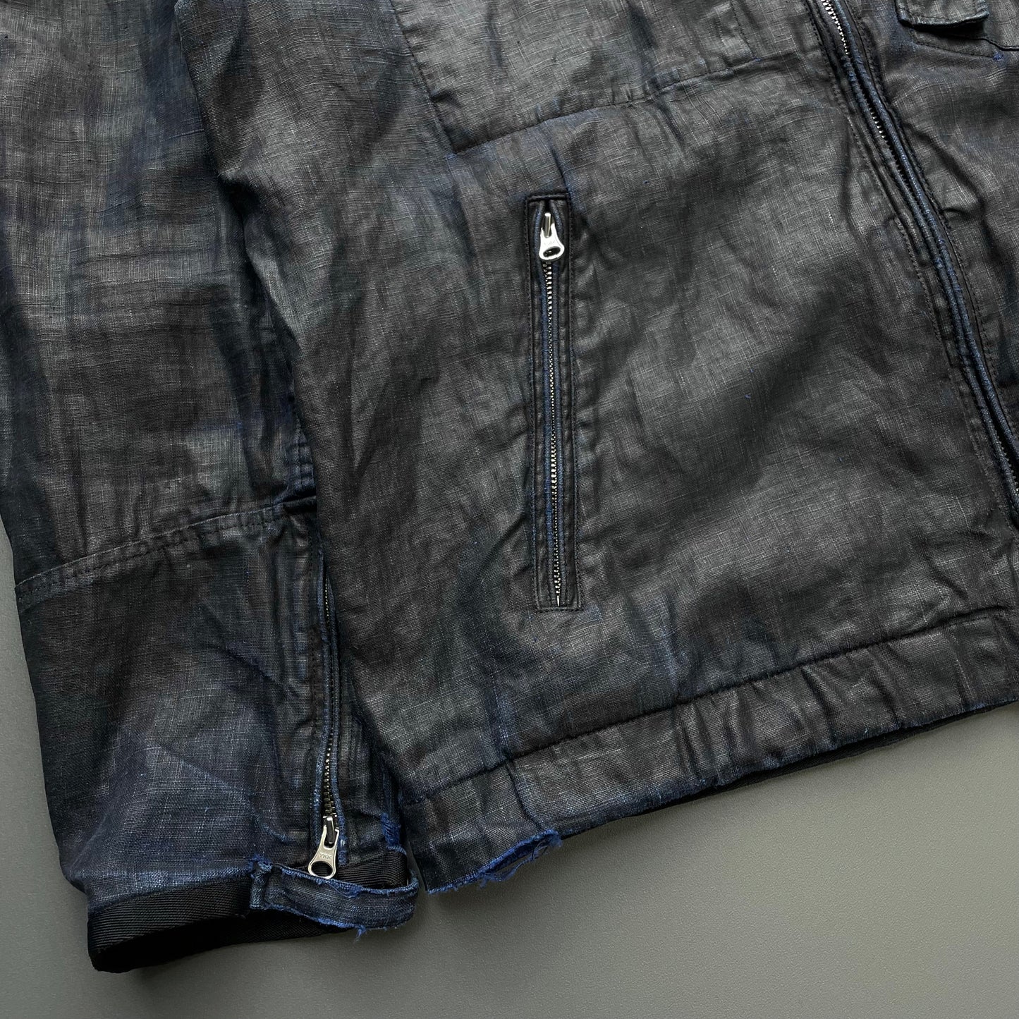 C.P. Company Black & Blue C(hi)LINO Linen Detachable Hood Goggle Jacket