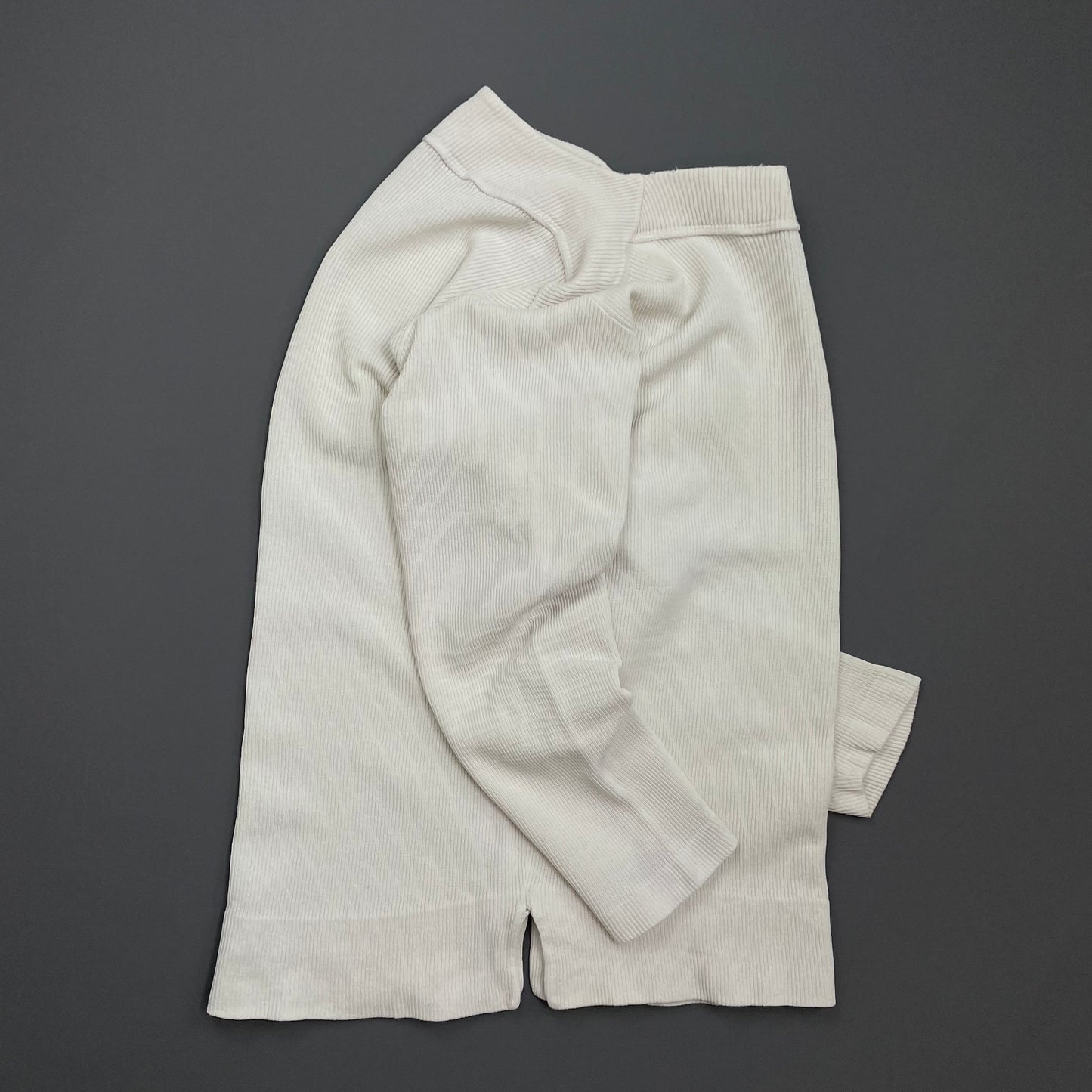 Stone Island White 80s Marina Cotton Fine-Rib Boat Neck Jumper