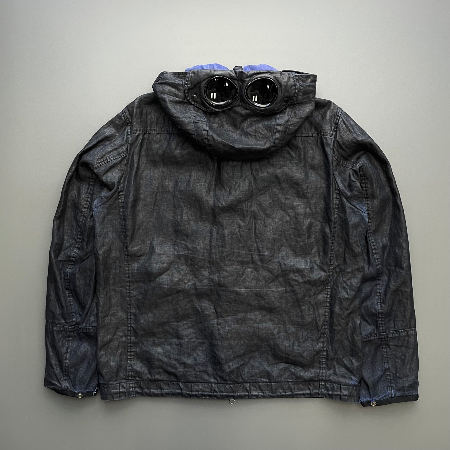 C.P. Company Black & Blue C(hi)LINO Linen Detachable Hood Goggle Jacket