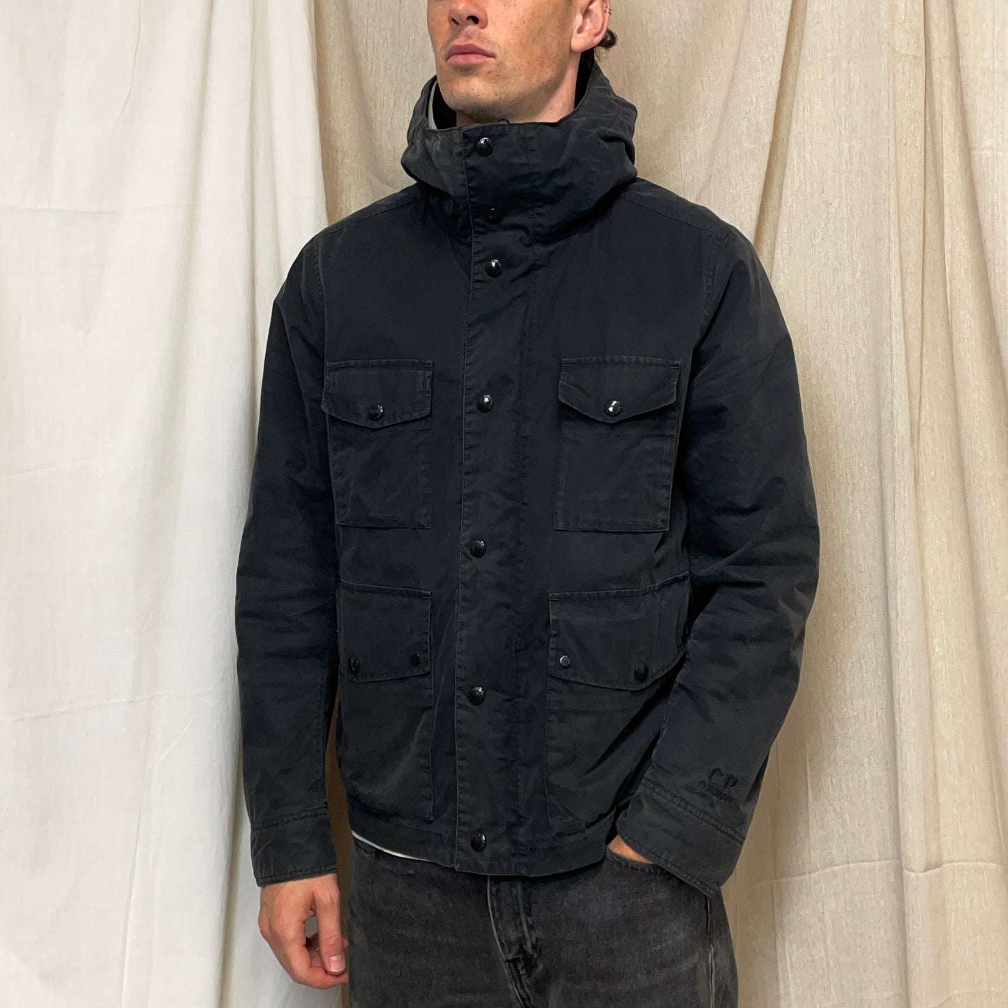 C.P. Company Black Multi-Pocket MTP Liner Hooded Jacket