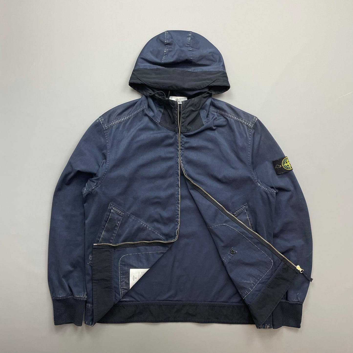 Stone Island Navy SS16 David Jersey-TC Hooded Jacket
