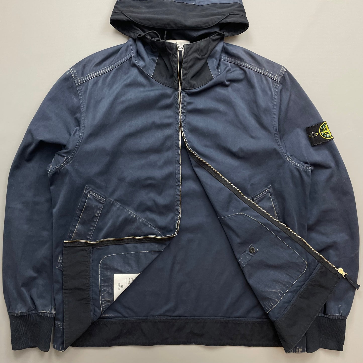 Stone Island Navy SS16 David Jersey-TC Hooded Jacket