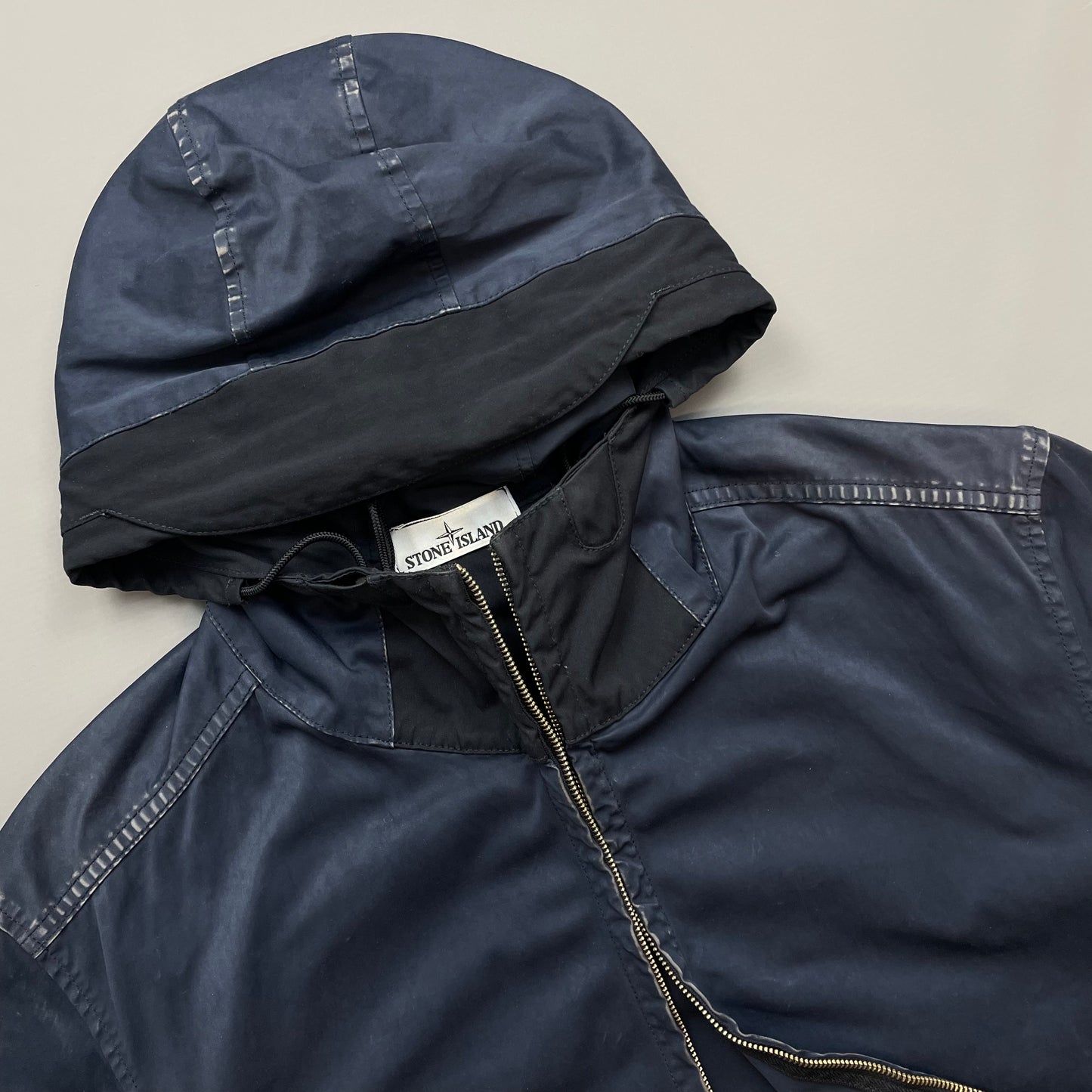 Stone Island Navy SS16 David Jersey-TC Hooded Jacket