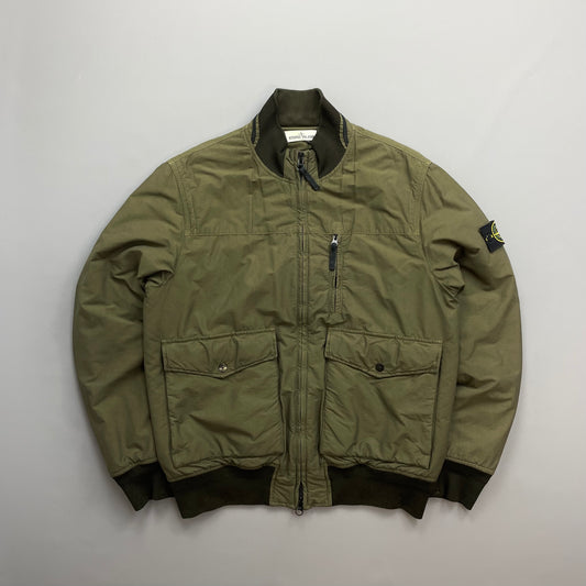 Stone Island Khaki AW13 Cotton Nylon Rip Stop Padded Bomber Jacket