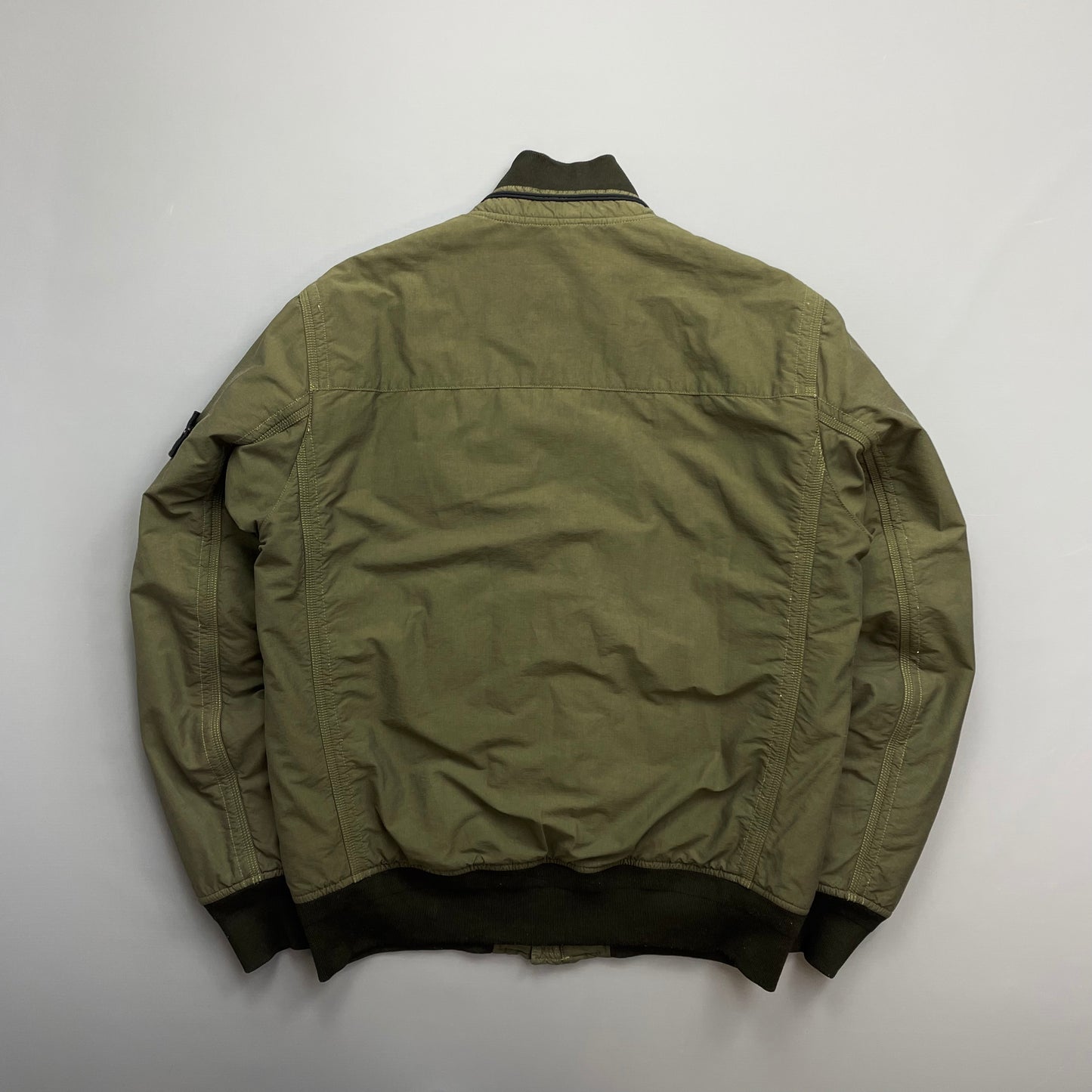 Stone Island Khaki AW13 Cotton Nylon Rip Stop Padded Bomber Jacket