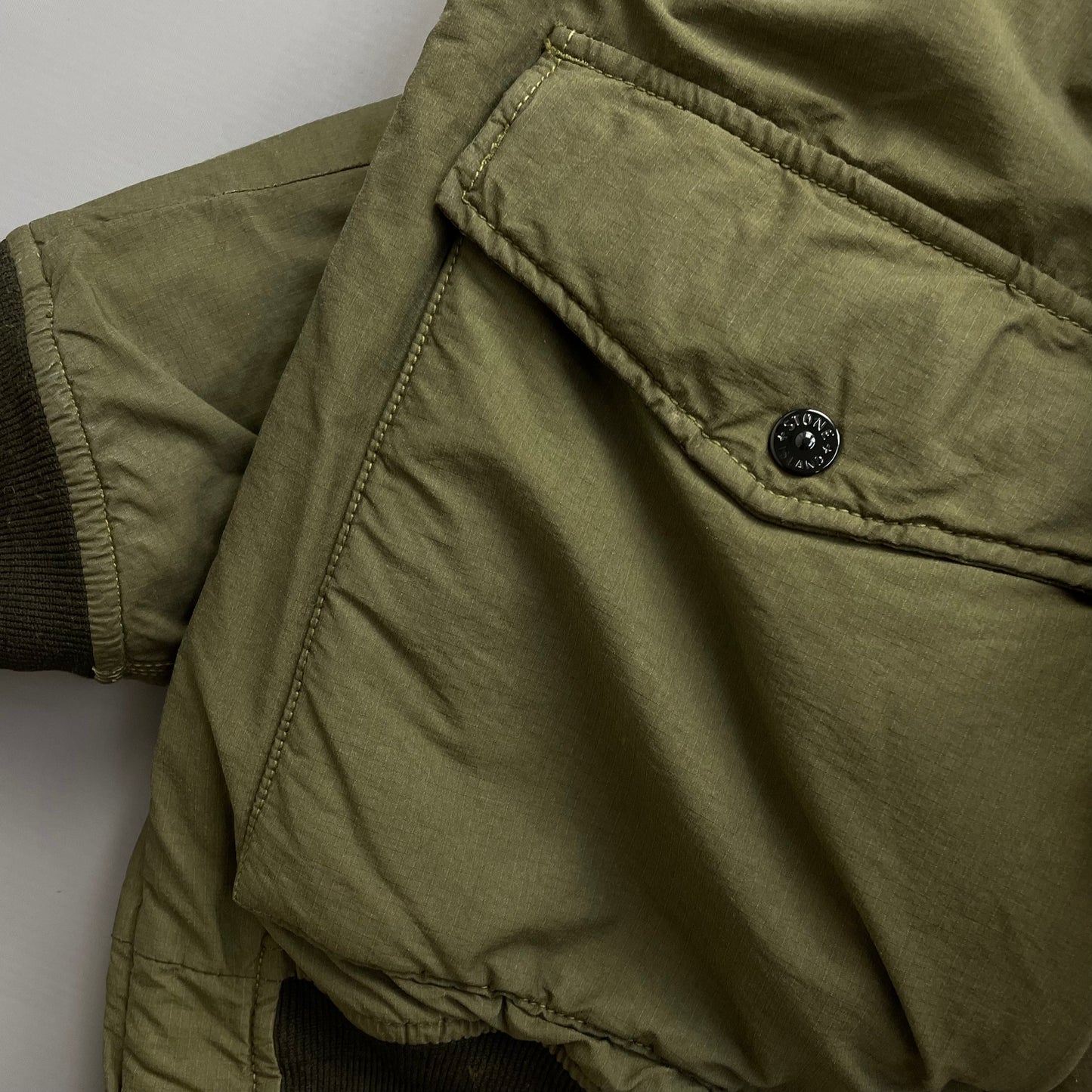 Stone Island Khaki AW13 Cotton Nylon Rip Stop Padded Bomber Jacket
