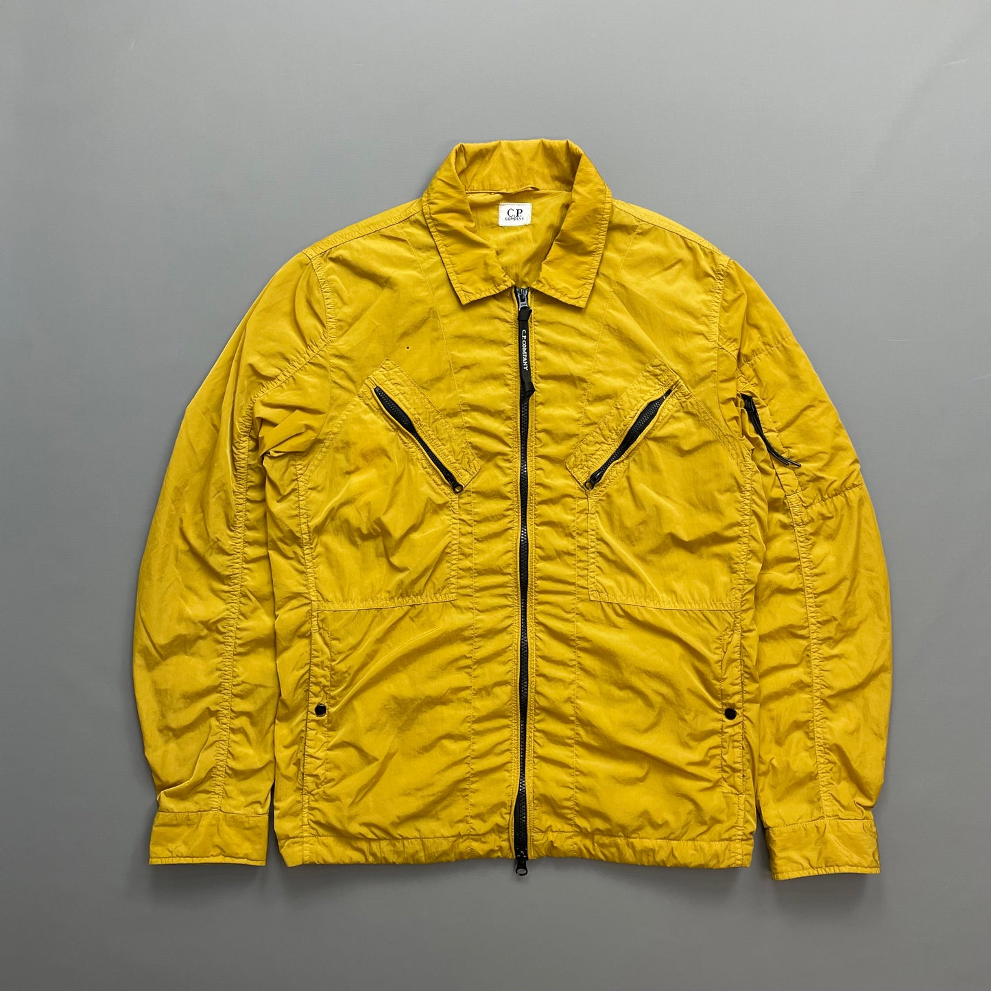 C.P. Company Mustard Yellow Chrome Nylon Lined Overshirt Jacket