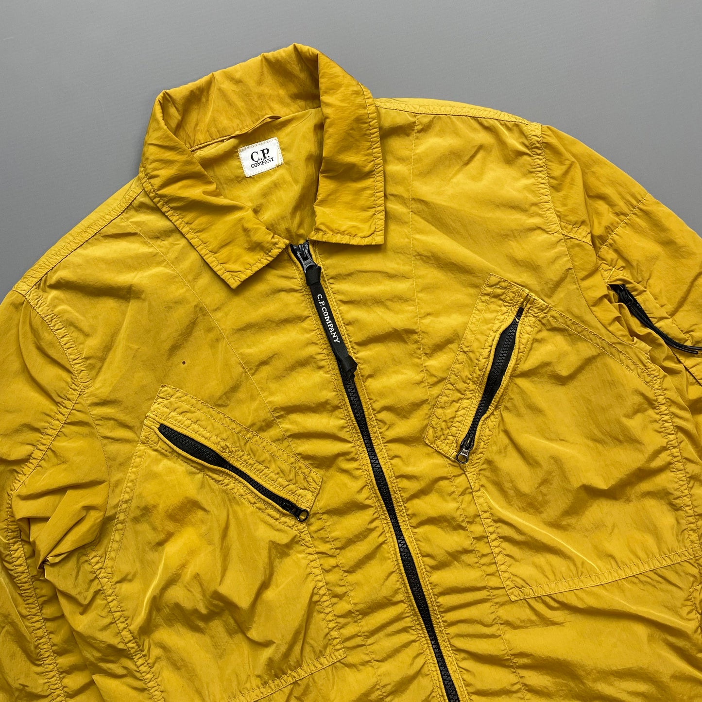 C.P. Company Mustard Yellow Chrome Nylon Lined Overshirt Jacket