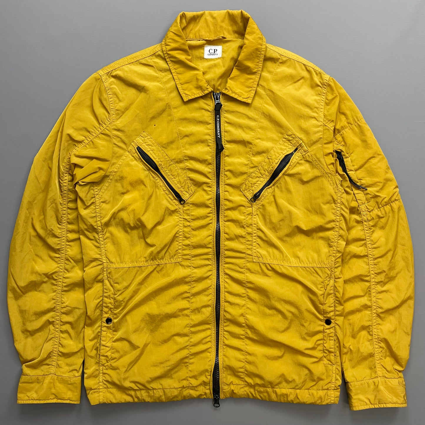 C.P. Company Mustard Yellow Chrome Nylon Lined Overshirt Jacket