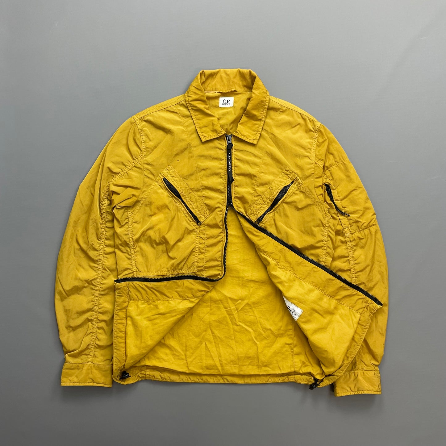 C.P. Company Mustard Yellow Chrome Nylon Lined Overshirt Jacket