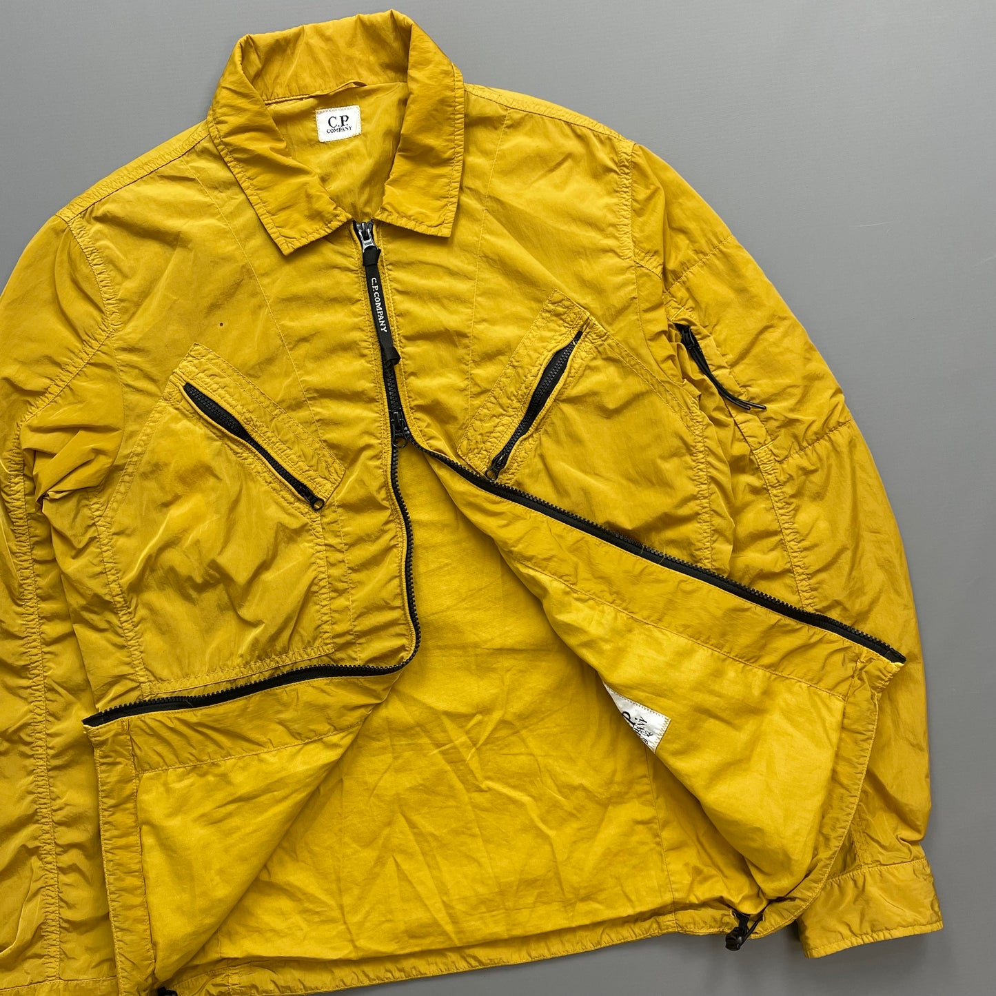 C.P. Company Mustard Yellow Chrome Nylon Lined Overshirt Jacket