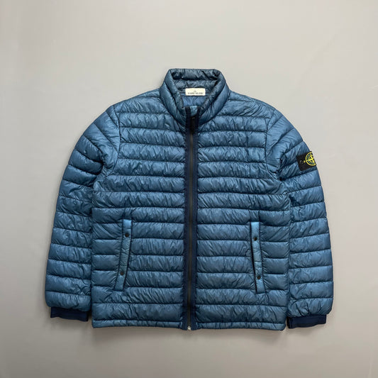 Stone Island Blue AW14 Garment Dyed 26GR X SQM Down Lightweight Puffer Jacket