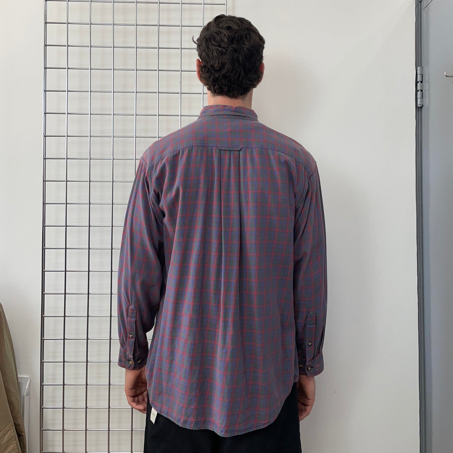 Vintage Red Navy & Grey 90s/00s Flannel Shirt