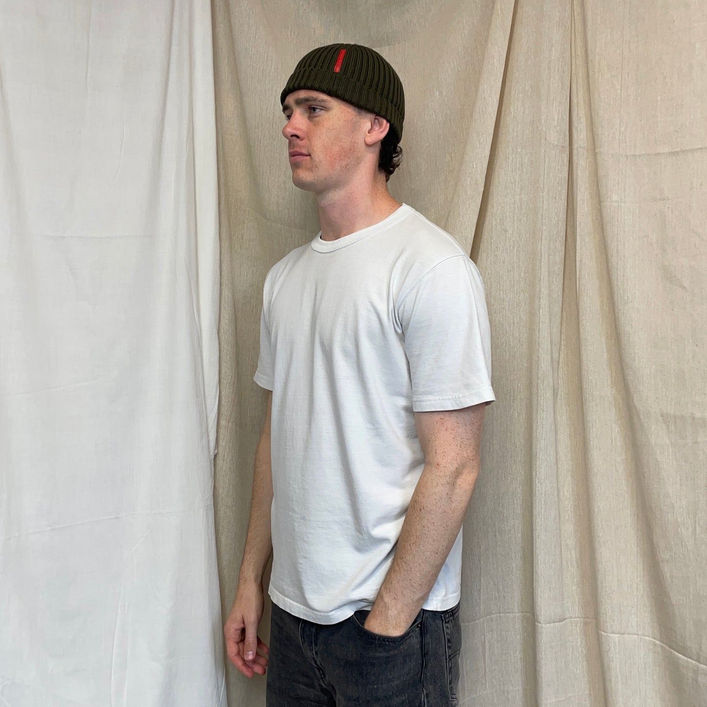 Prada Sport Khaki Green 00s Wool Knit Beanie