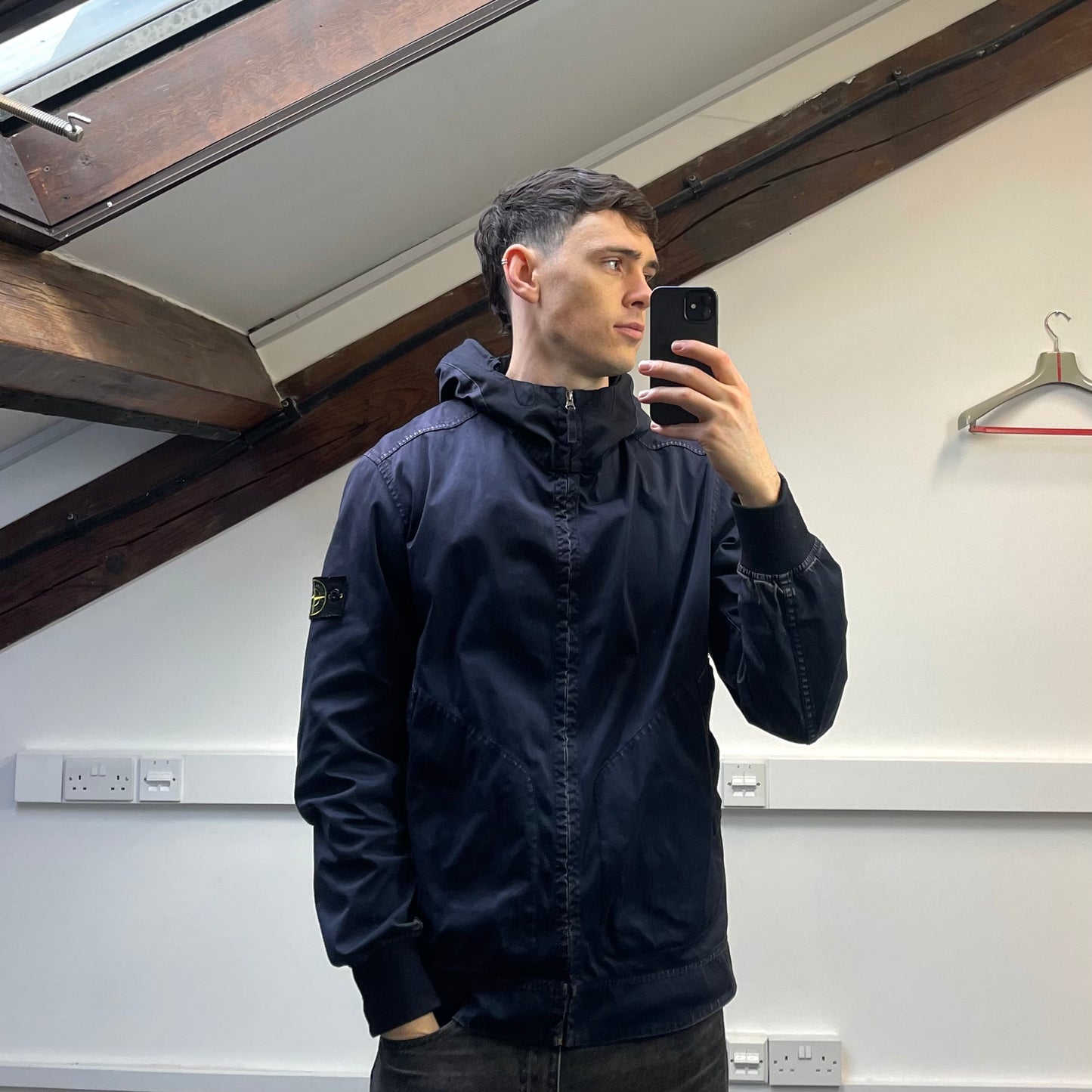 Stone Island Navy SS16 David Jersey-TC Hooded Jacket