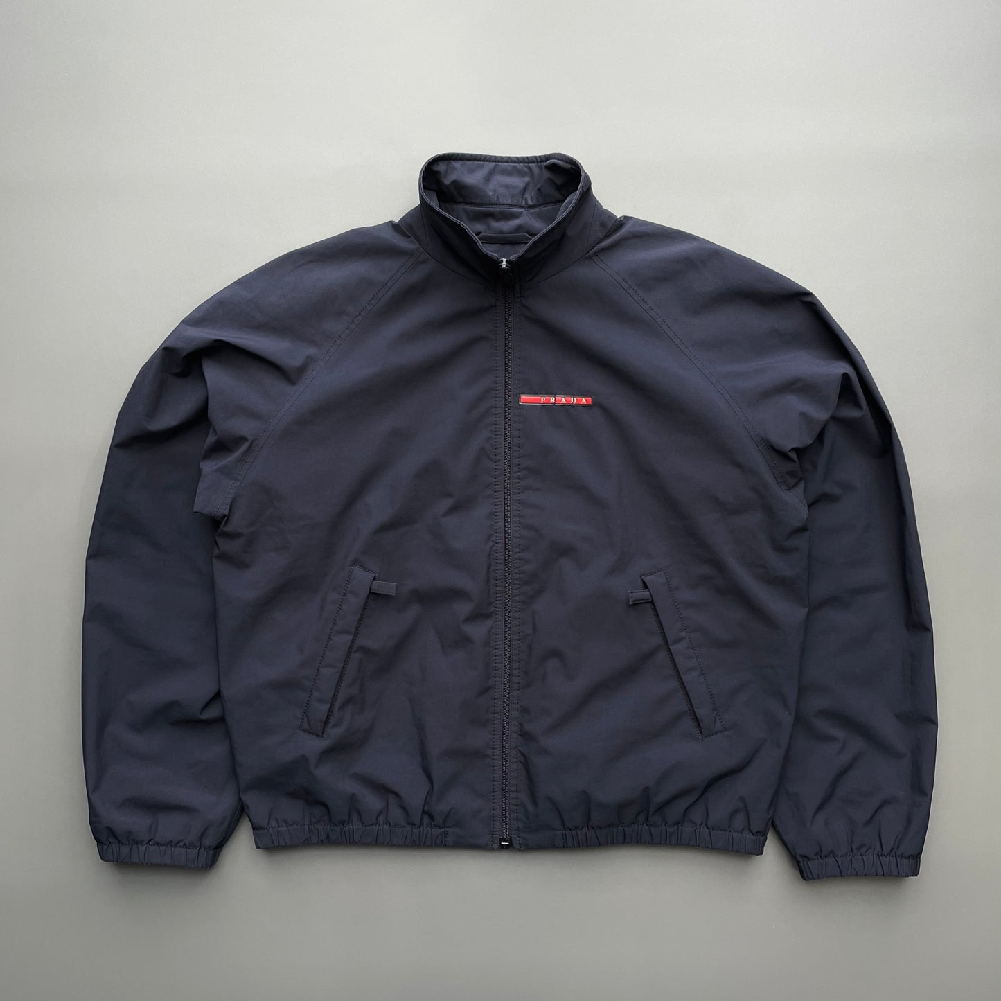 Prada Sport Navy Challenge 2000 Lined Racing Team Harrington Jacket