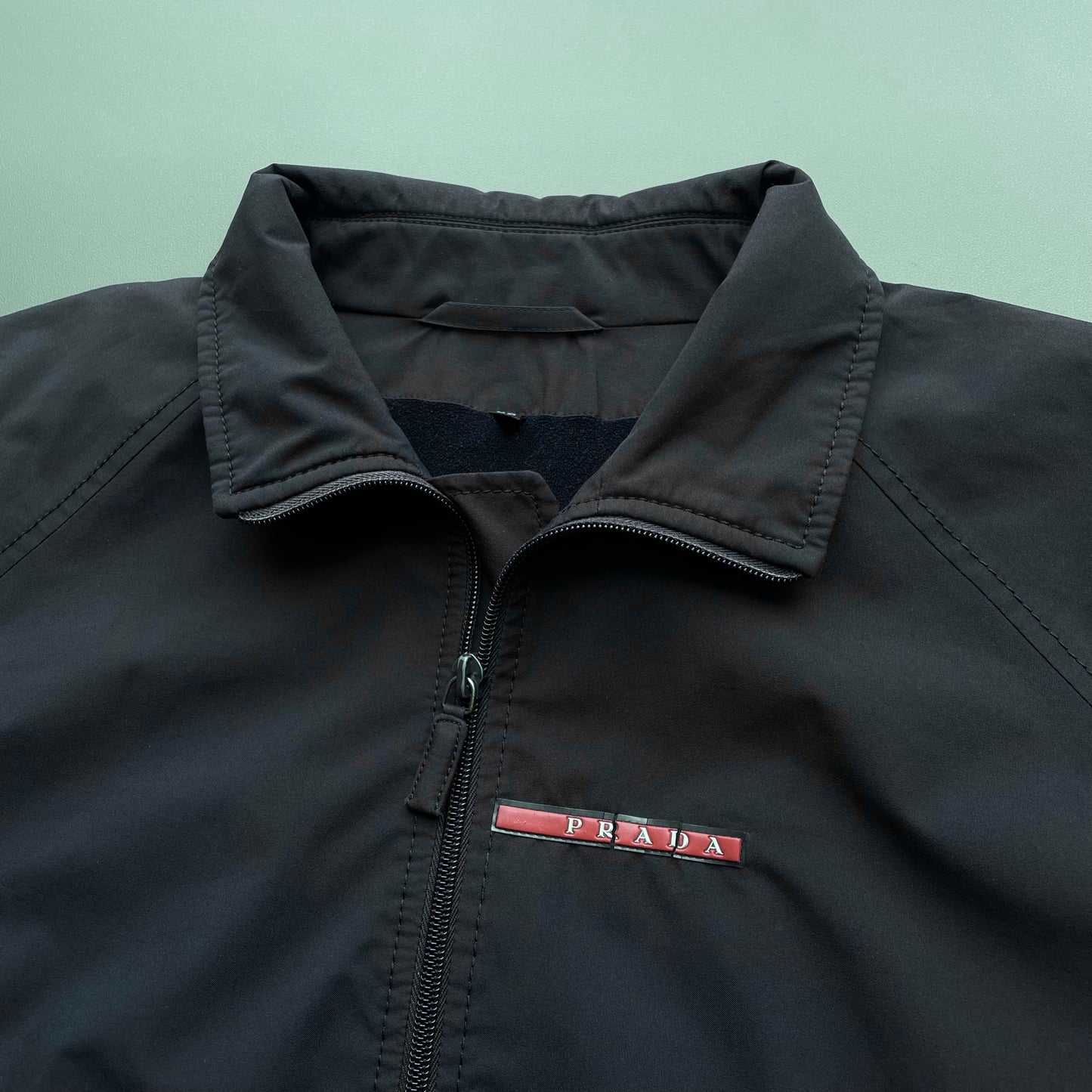Prada Sport Navy Challenge 2000 Lined Racing Team Harrington Jacket