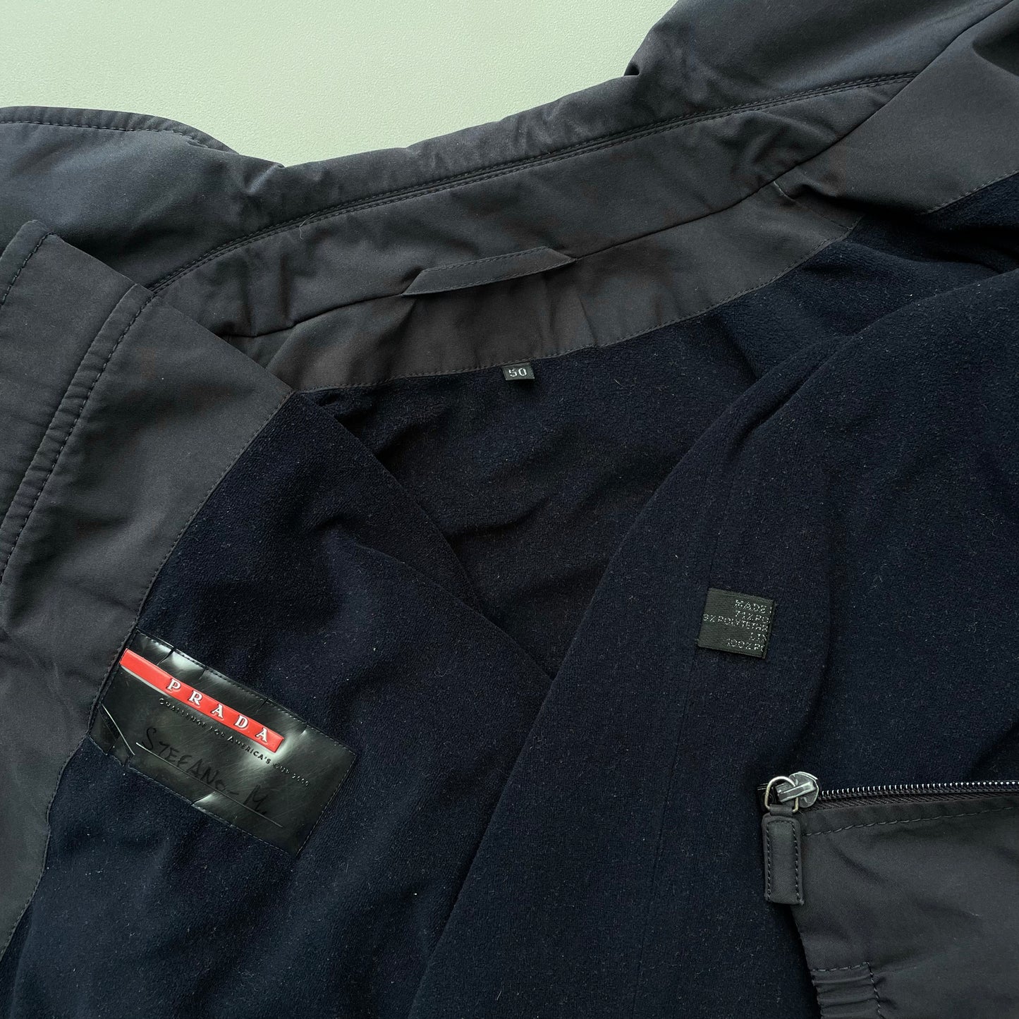 Prada Sport Navy Challenge 2000 Lined Racing Team Harrington Jacket